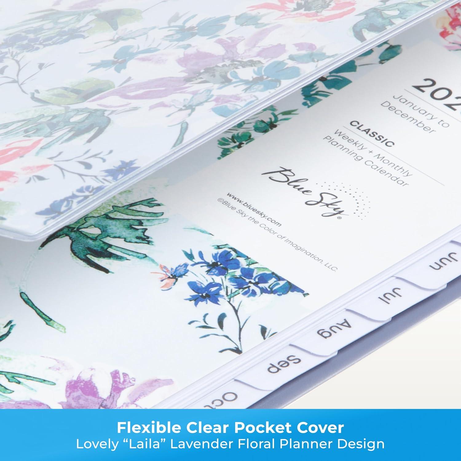 imageBlue Sky 2026 Weekly and Monthly Planner Calendar January 2026 December 2026 85quot x 11quot Clear Pocket Cover Laminated Tabs Durable Twin Wire Binding Storage Pocket LailaLaila 2026