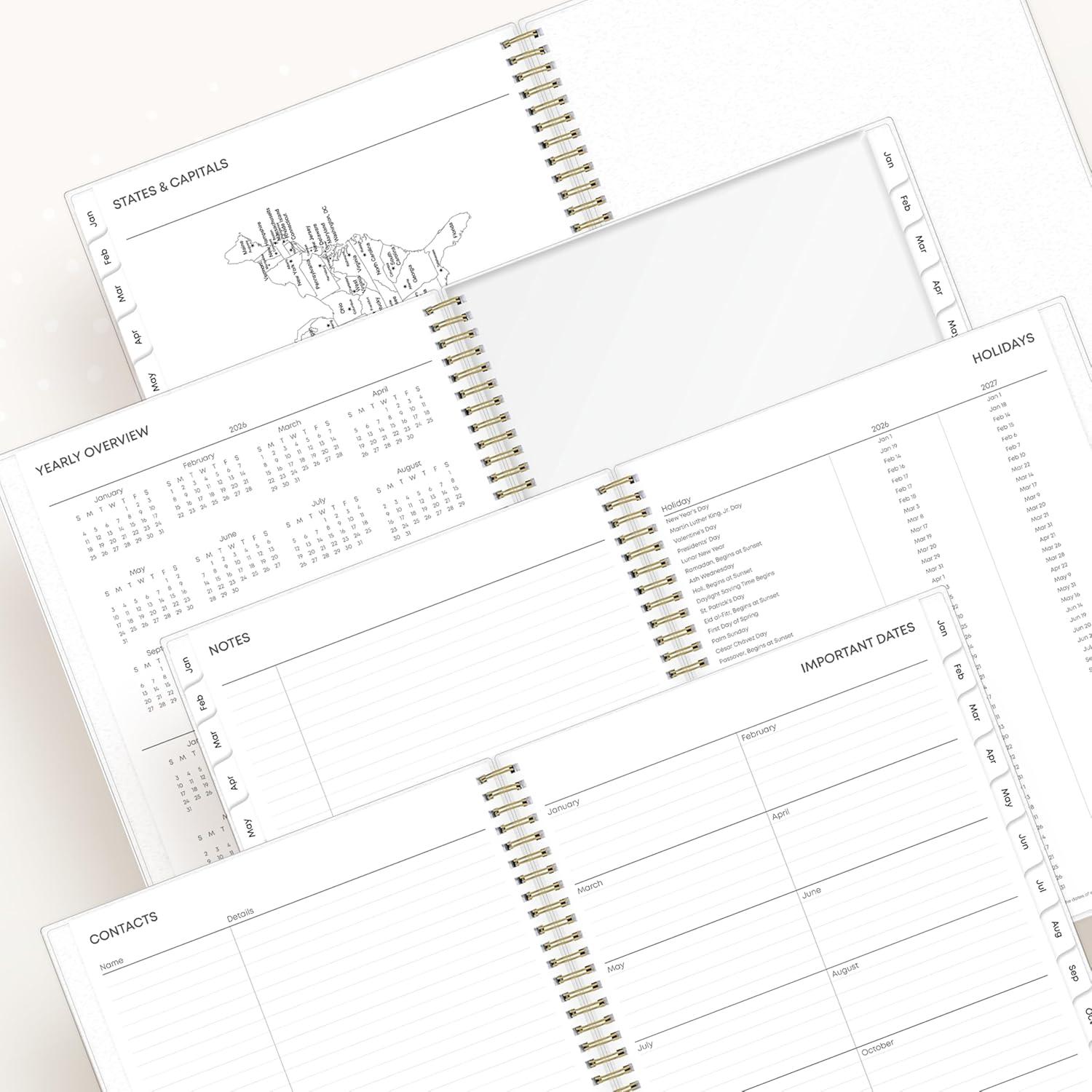 imageBlue Sky 2026 Weekly and Monthly Planner Calendar January 2026 December 2026 85quot x 11quot Flexible Cover Laminated Tabs Durable Twin Wire Binding Storage Pocket LaurelLaurel 2026