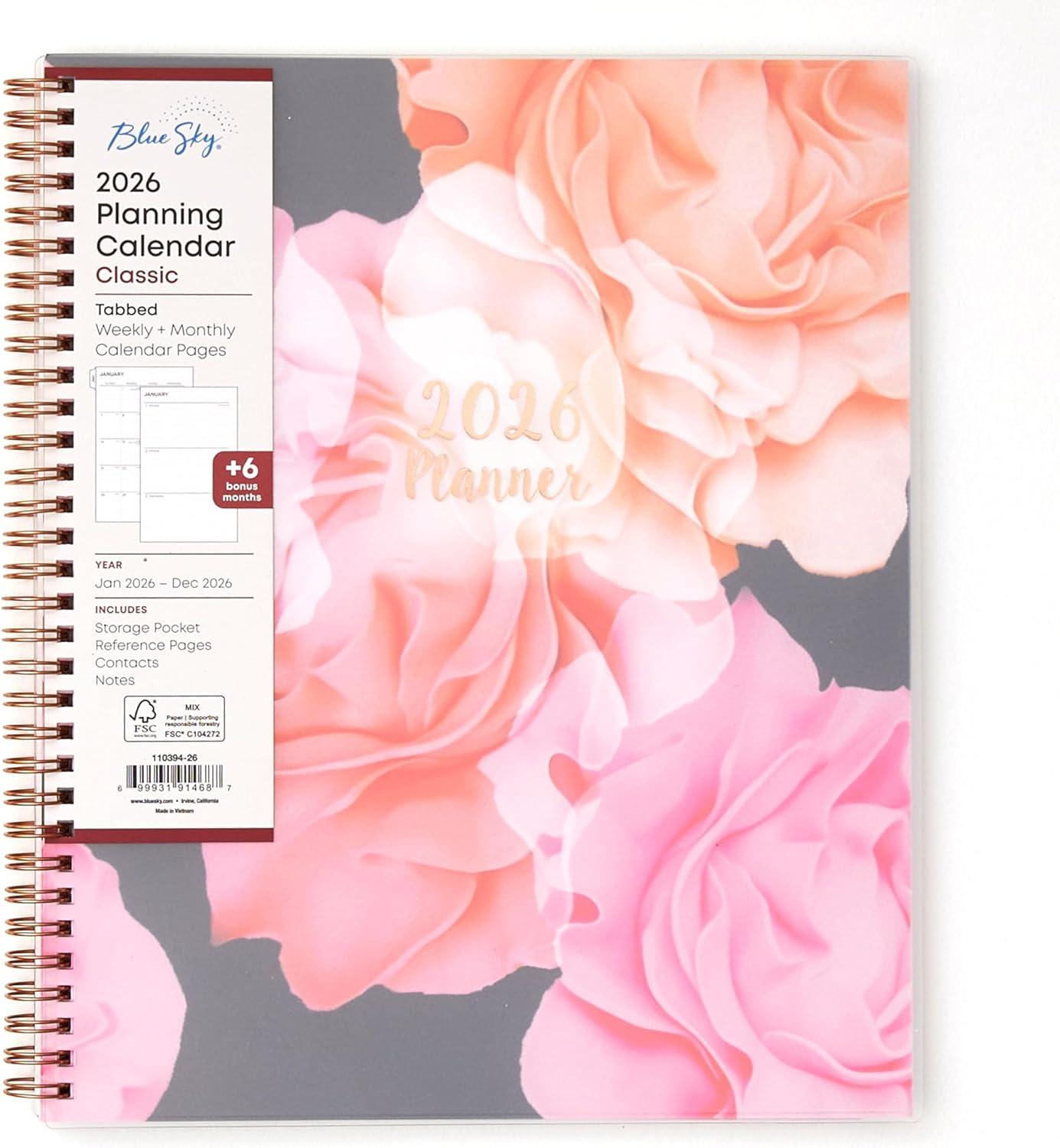 imageBlue Sky 2026 Weekly and Monthly Planner Calendar January 2026 December 2026 85quot x 11quot Flexible Cover Laminated Tabs Durable Twin Wire Binding Storage Pocket JoselynJoselyn 2026