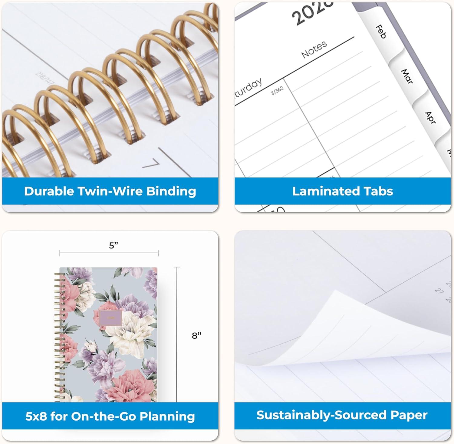 imageBlue Sky 2026 Weekly and Monthly Planner Calendar January 2026 December 2026 85quot x 11quot Flexible Cover Laminated Tabs Durable Twin Wire Binding Storage Pocket TulaTula 2026