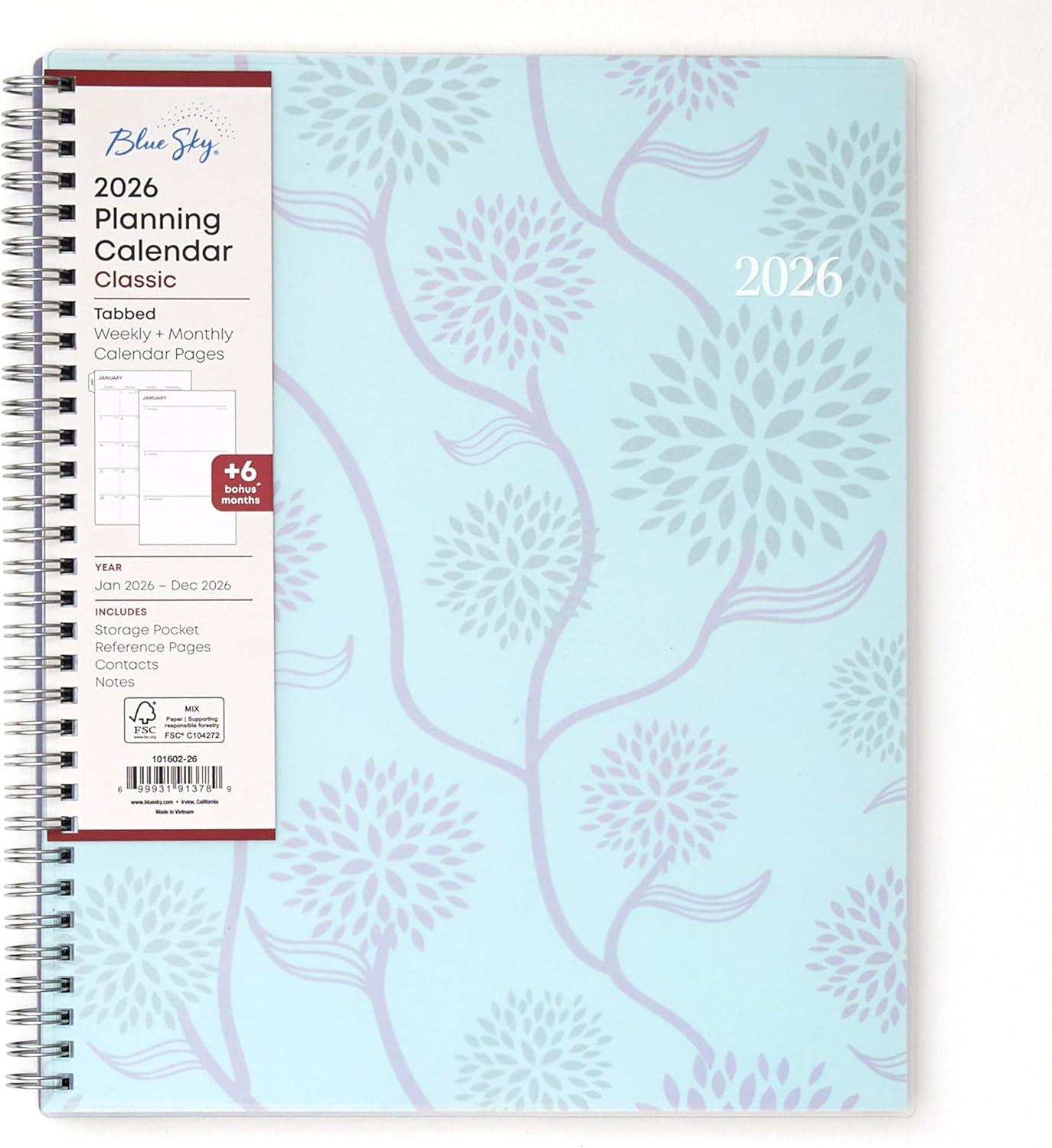 imageBlue Sky 2026 Weekly and Monthly Planner Calendar January 2026 December 2026 85quot x 11quot Flexible Cover Laminated Tabs Durable Twin Wire Binding Storage Pocket Rue Du FloreRue Du Flore 2026