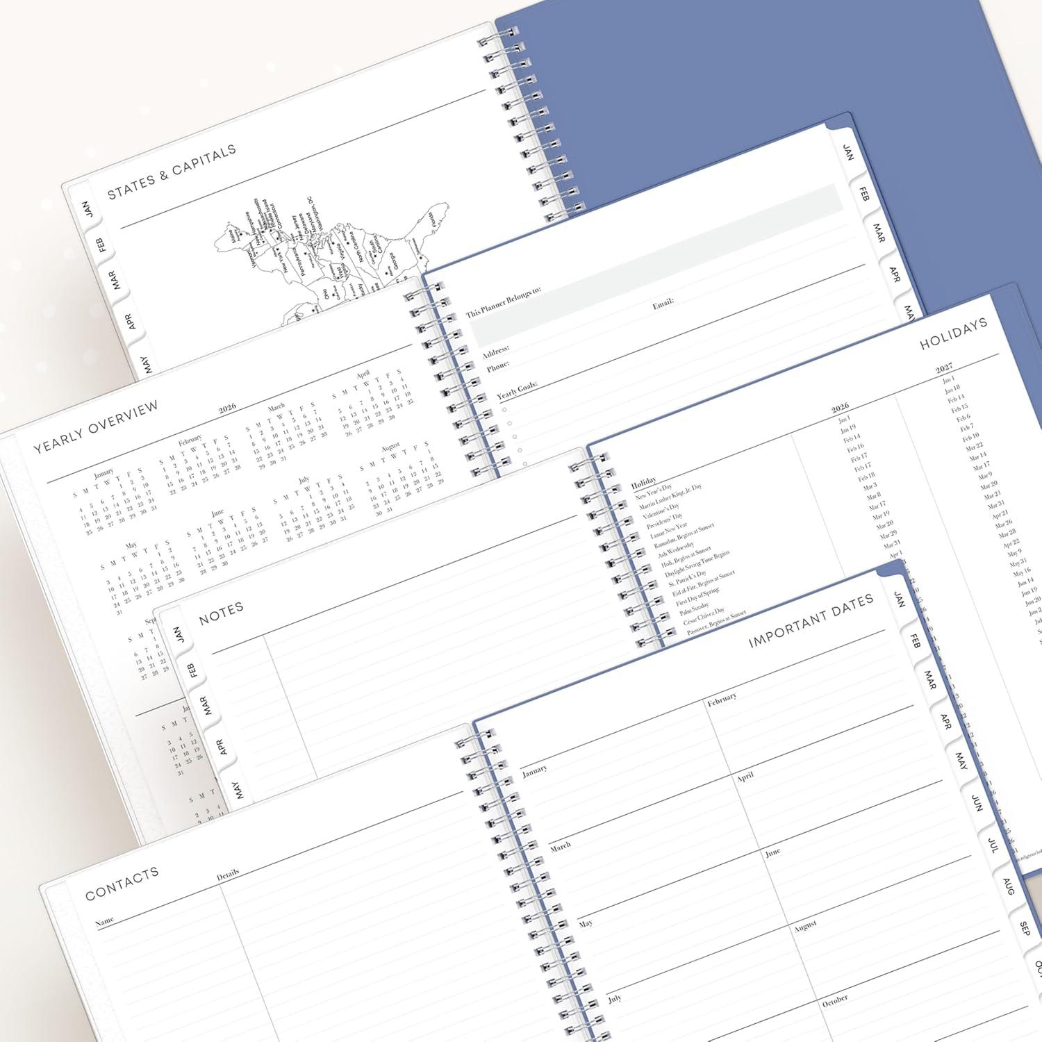 imageBlue Sky 2026 Weekly and Monthly Planner Calendar January 2026 December 2026 85quot x 11quot Flexible Cover Laminated Tabs Durable Twin Wire Binding Storage Pocket LindleyLindley 2026