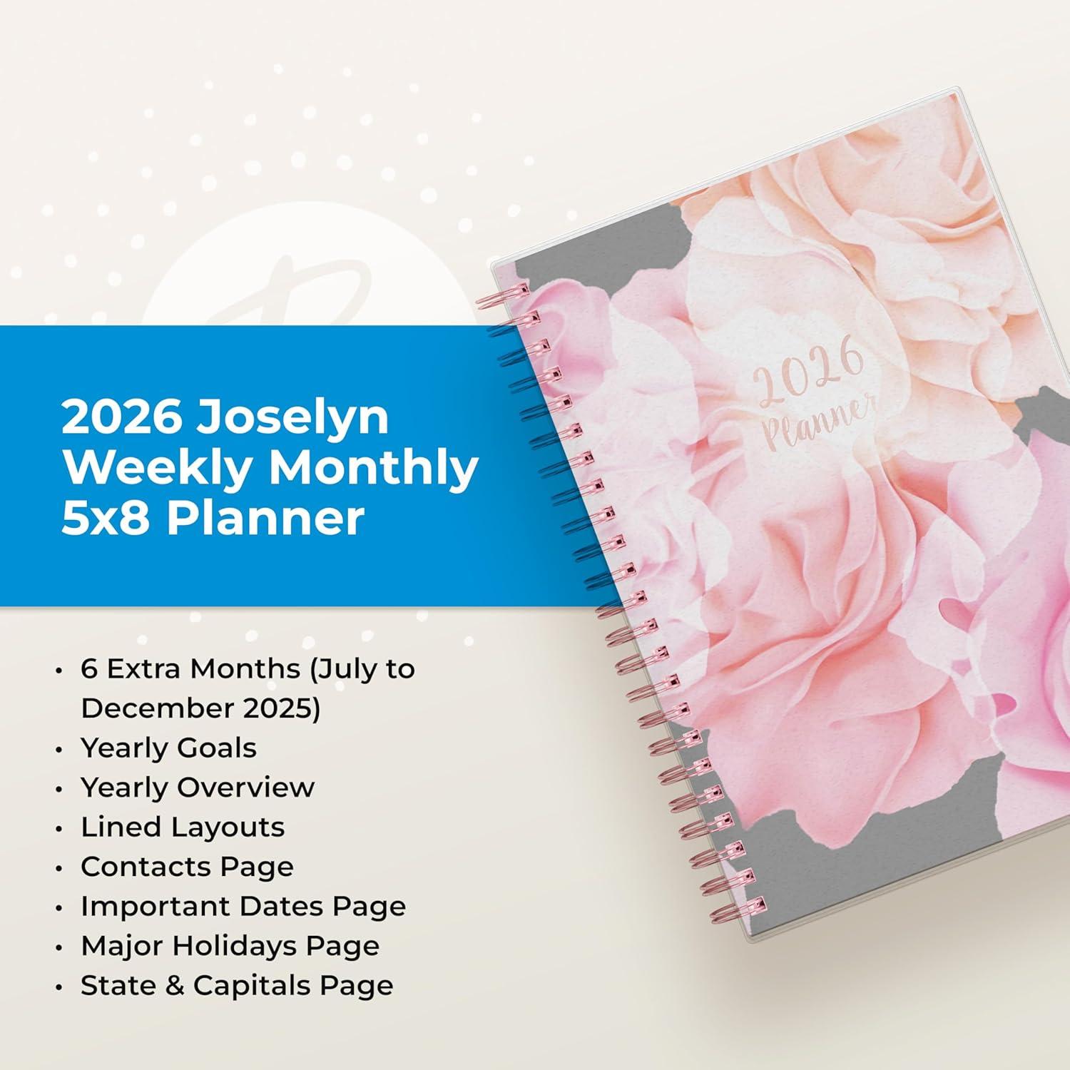 imageBlue Sky 2026 Weekly and Monthly Planner Calendar January 2026 December 2026 85quot x 11quot Flexible Cover Laminated Tabs Durable Twin Wire Binding Storage Pocket JoselynJoselyn 2026