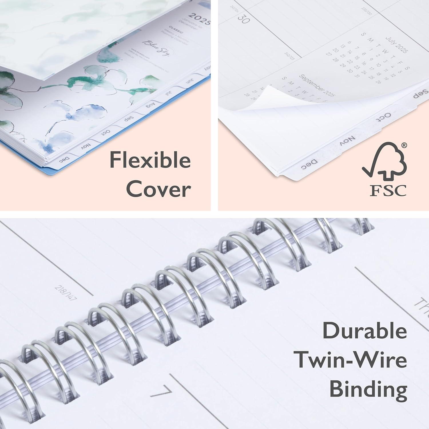 imageBlue Sky 2026 Weekly and Monthly Planner Calendar January 2026 December 2026 85quot x 11quot Flexible Cover Laminated Tabs Durable Twin Wire Binding Storage Pocket LindleyLindley 2025