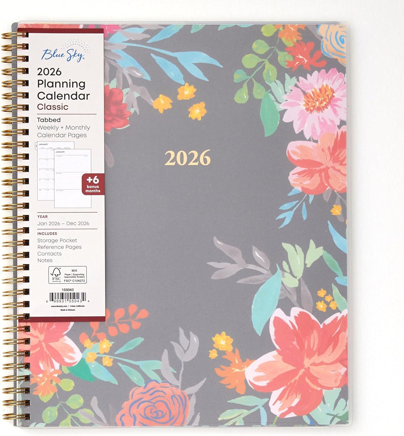 imageBlue Sky 2026 Weekly and Monthly Planner Calendar January 2026 December 2026 85quot x 11quot Flexible Cover Laminated Tabs Durable Twin Wire Binding Storage Pocket SophieSophie 2026