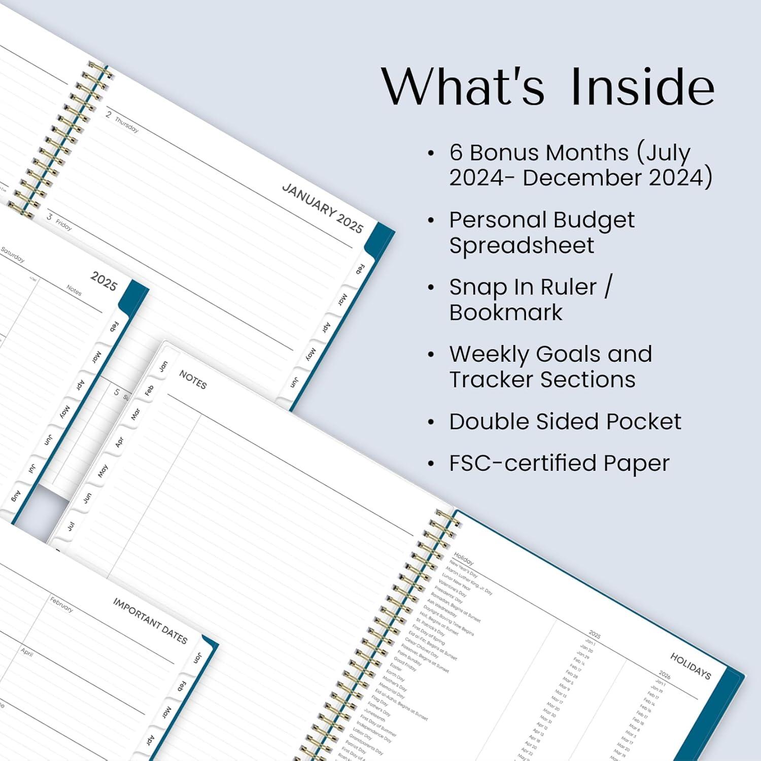 imageBlue Sky 2026 Weekly and Monthly Planner Calendar January 2026 December 2026 85quot x 11quot Flexible Cover Laminated Tabs Durable Twin Wire Binding Storage Pocket Bakah BlueBakah Blue 2025