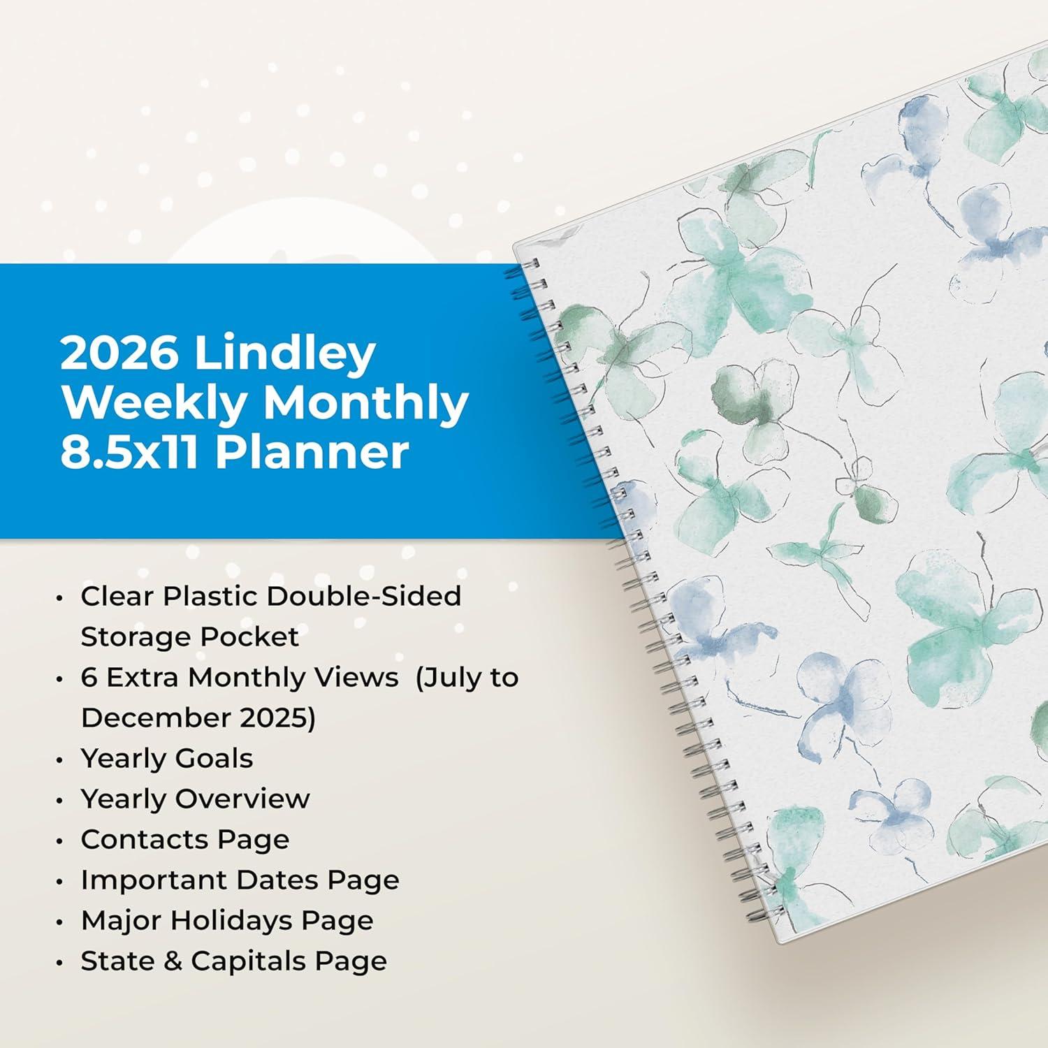 imageBlue Sky 2026 Weekly and Monthly Planner Calendar January 2026 December 2026 85quot x 11quot Flexible Cover Laminated Tabs Durable Twin Wire Binding Storage Pocket LindleyLindley 2026