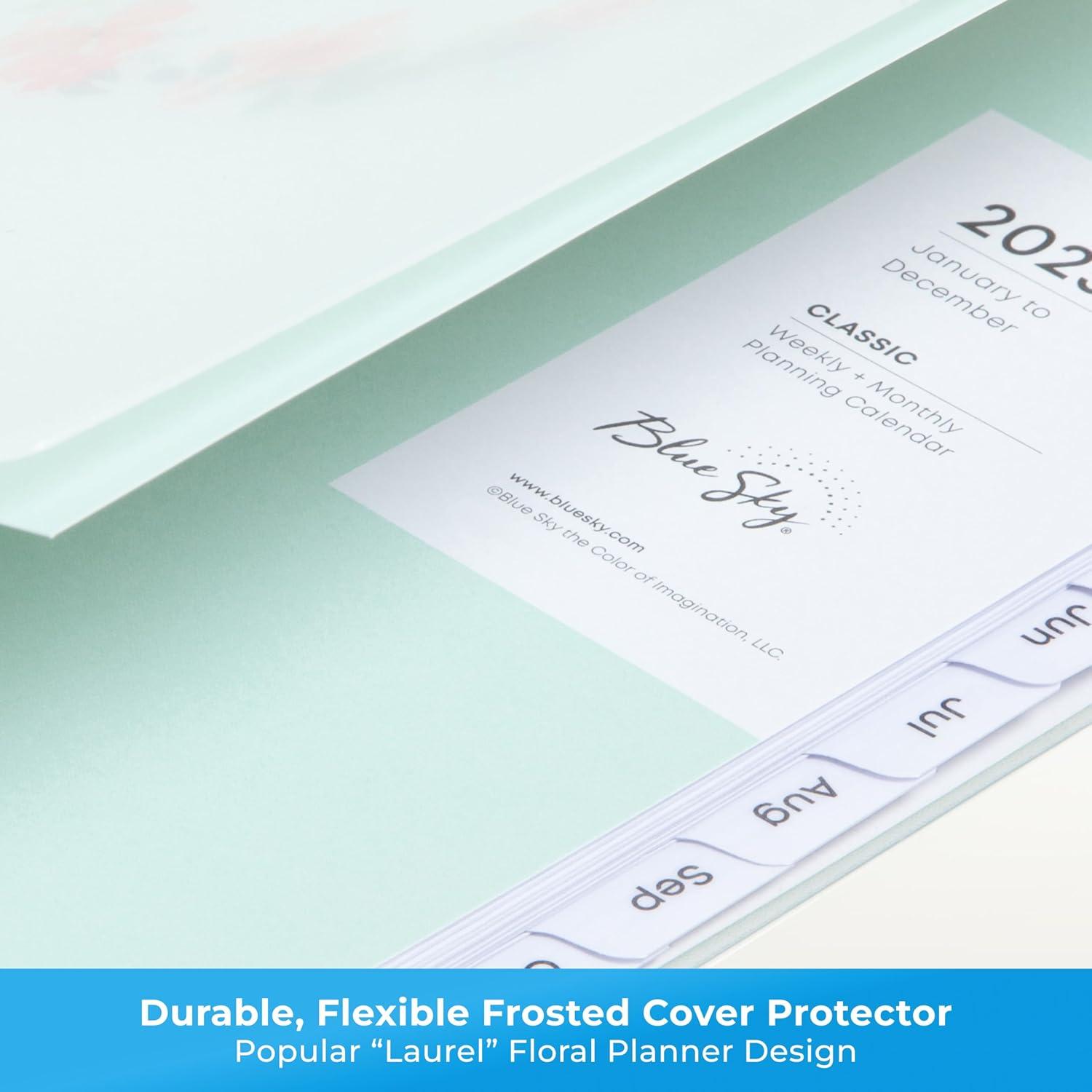 imageBlue Sky 2026 Weekly and Monthly Planner Calendar January 2026 December 2026 85quot x 11quot Flexible Cover Laminated Tabs Durable Twin Wire Binding Storage Pocket LaurelLaurel 2026