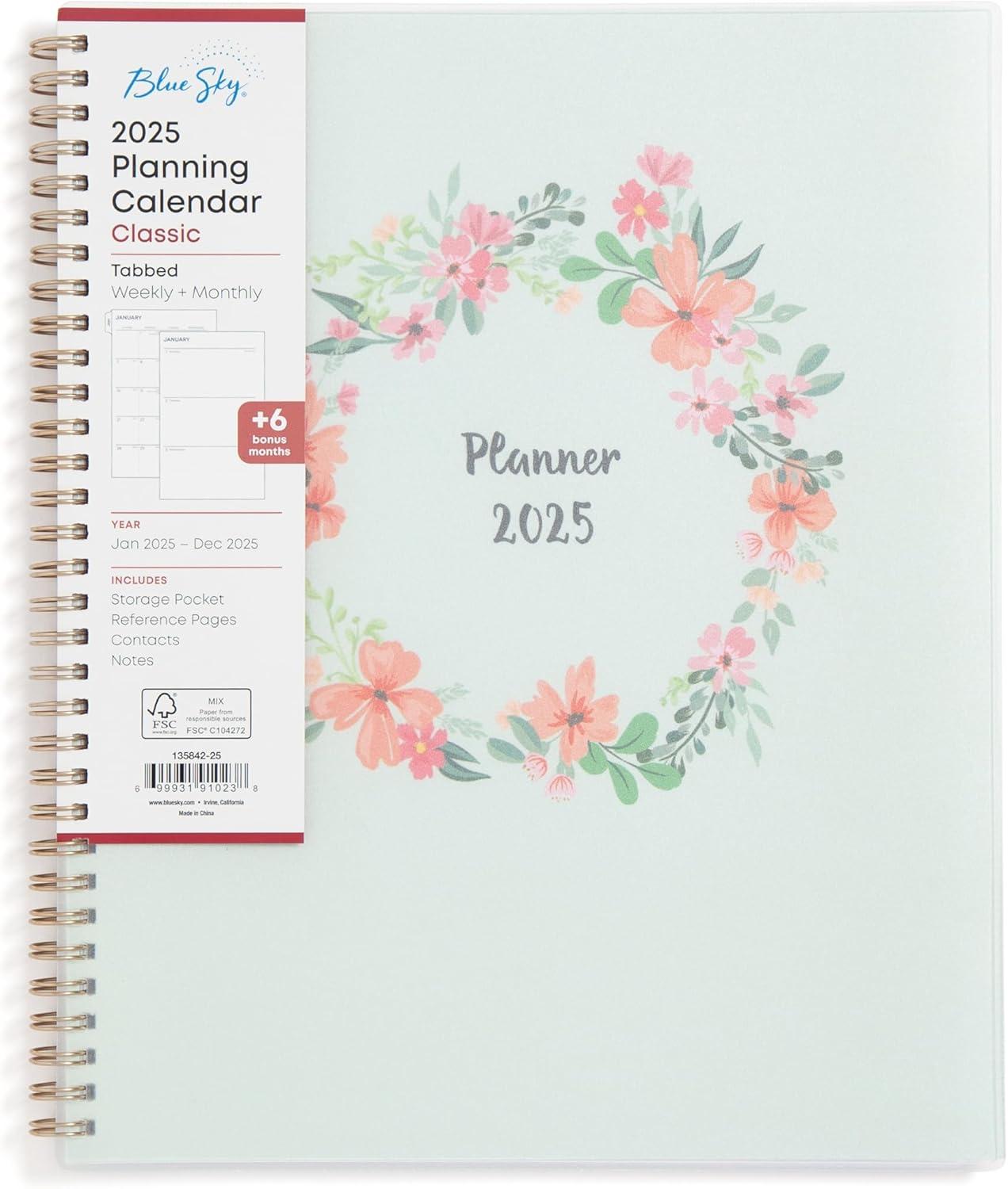 imageBlue Sky 2026 Weekly and Monthly Planner Calendar January 2026 December 2026 85quot x 11quot Flexible Cover Laminated Tabs Durable Twin Wire Binding Storage Pocket LaurelLaurel 2025