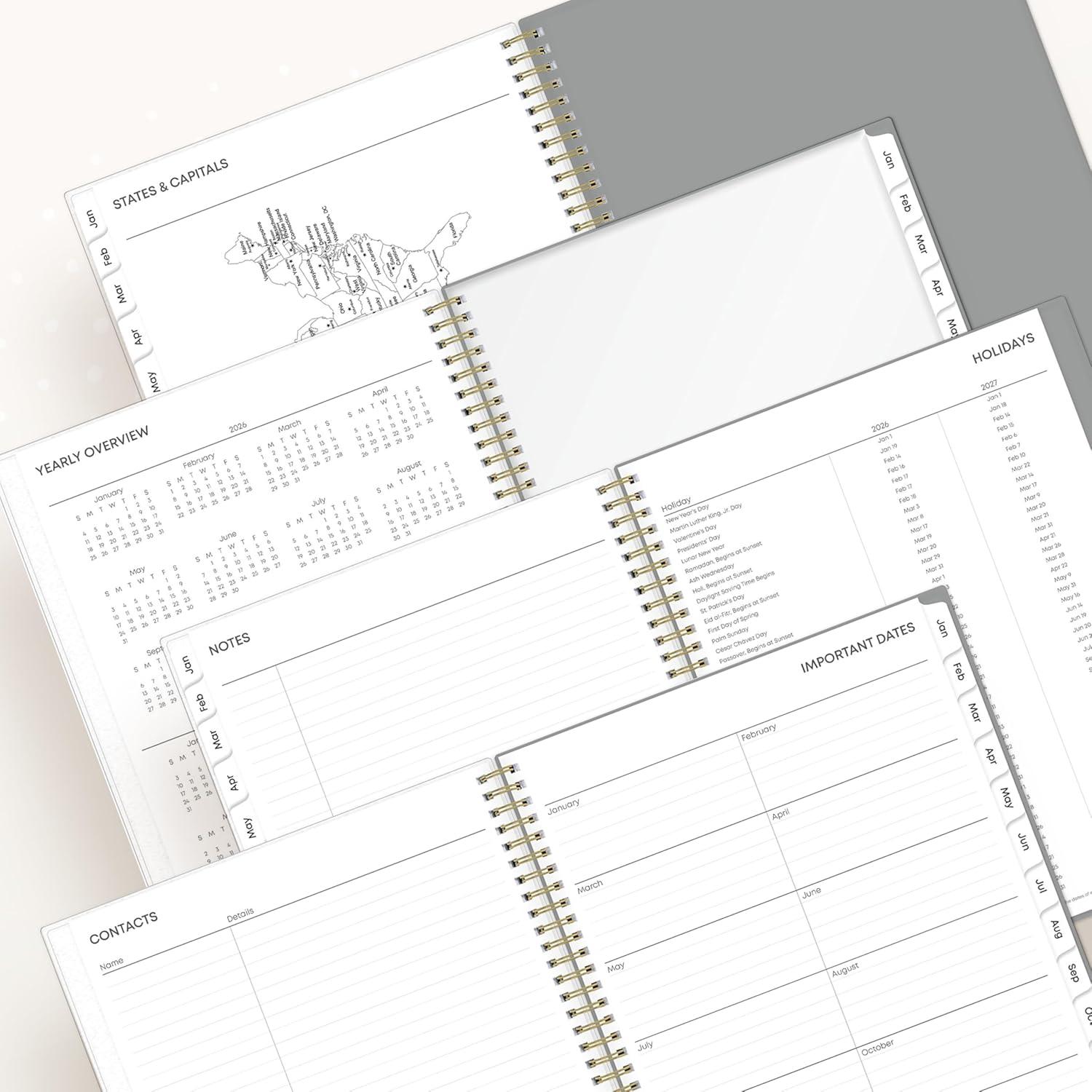 imageBlue Sky 2026 Weekly and Monthly Planner Calendar January 2026 December 2026 85quot x 11quot Flexible Cover Laminated Tabs Durable Twin Wire Binding Storage Pocket SophieSophie 2026