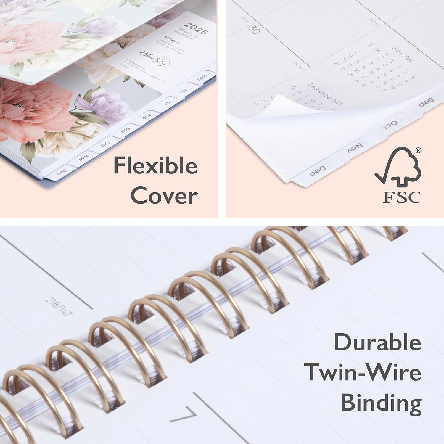 imageBlue Sky 2026 Weekly and Monthly Planner Calendar January 2026 December 2026 85quot x 11quot Flexible Cover Laminated Tabs Durable Twin Wire Binding Storage Pocket TulaTula 2025