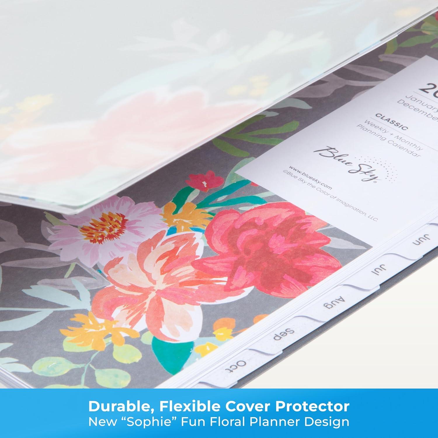 imageBlue Sky 2026 Weekly and Monthly Planner Calendar January 2026 December 2026 85quot x 11quot Flexible Cover Laminated Tabs Durable Twin Wire Binding Storage Pocket SophieSophie 2026
