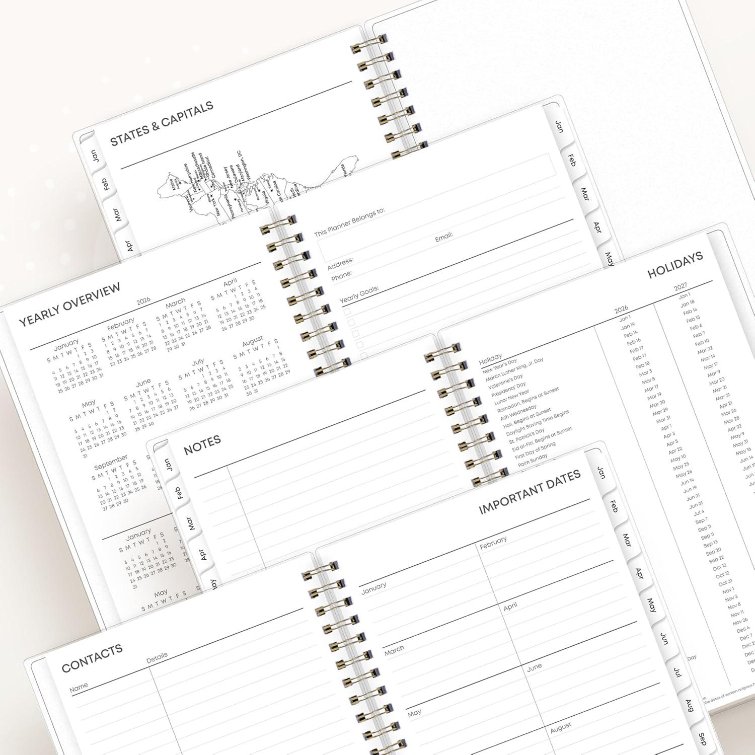 imageBlue Sky 2026 Weekly and Monthly Planner Calendar January 2026 December 2026 85quot x 11quot Flexible Cover Laminated Tabs Durable Twin Wire Binding Storage Pocket LaurelLaurel 2026