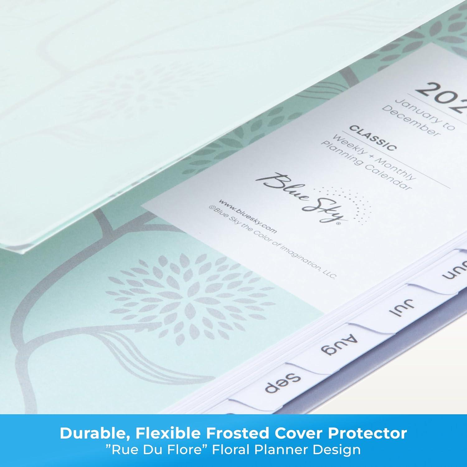 imageBlue Sky 2026 Weekly and Monthly Planner Calendar January 2026 December 2026 85quot x 11quot Flexible Cover Laminated Tabs Durable Twin Wire Binding Storage Pocket Rue Du FloreRue Du Flore 2026
