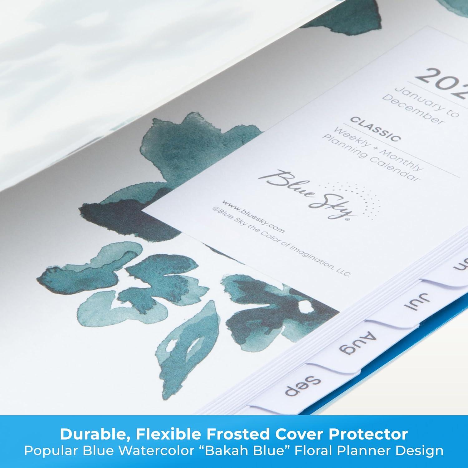 imageBlue Sky 2026 Weekly and Monthly Planner Calendar January 2026 December 2026 85quot x 11quot Flexible Cover Laminated Tabs Durable Twin Wire Binding Storage Pocket Bakah BlueBakah Blue 2026