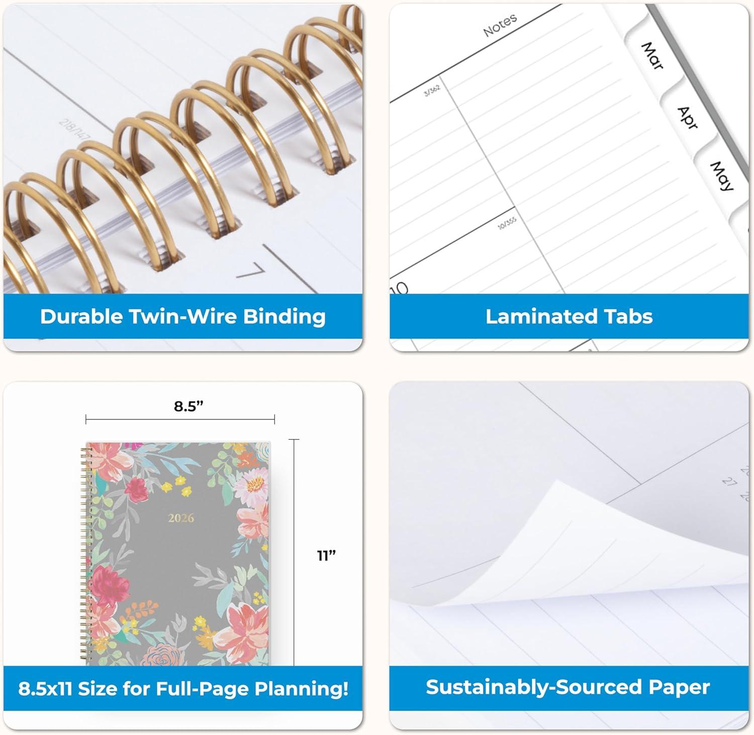 imageBlue Sky 2026 Weekly and Monthly Planner Calendar January 2026 December 2026 85quot x 11quot Flexible Cover Laminated Tabs Durable Twin Wire Binding Storage Pocket SophieSophie 2026