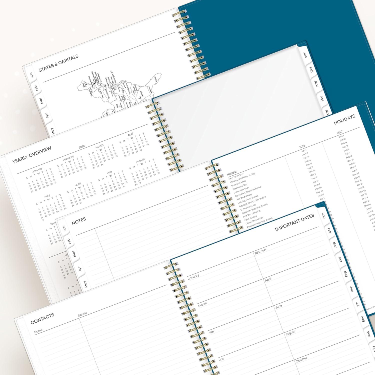 imageBlue Sky 2026 Weekly and Monthly Planner Calendar January 2026 December 2026 85quot x 11quot Flexible Cover Laminated Tabs Durable Twin Wire Binding Storage Pocket Bakah BlueBakah Blue 2026