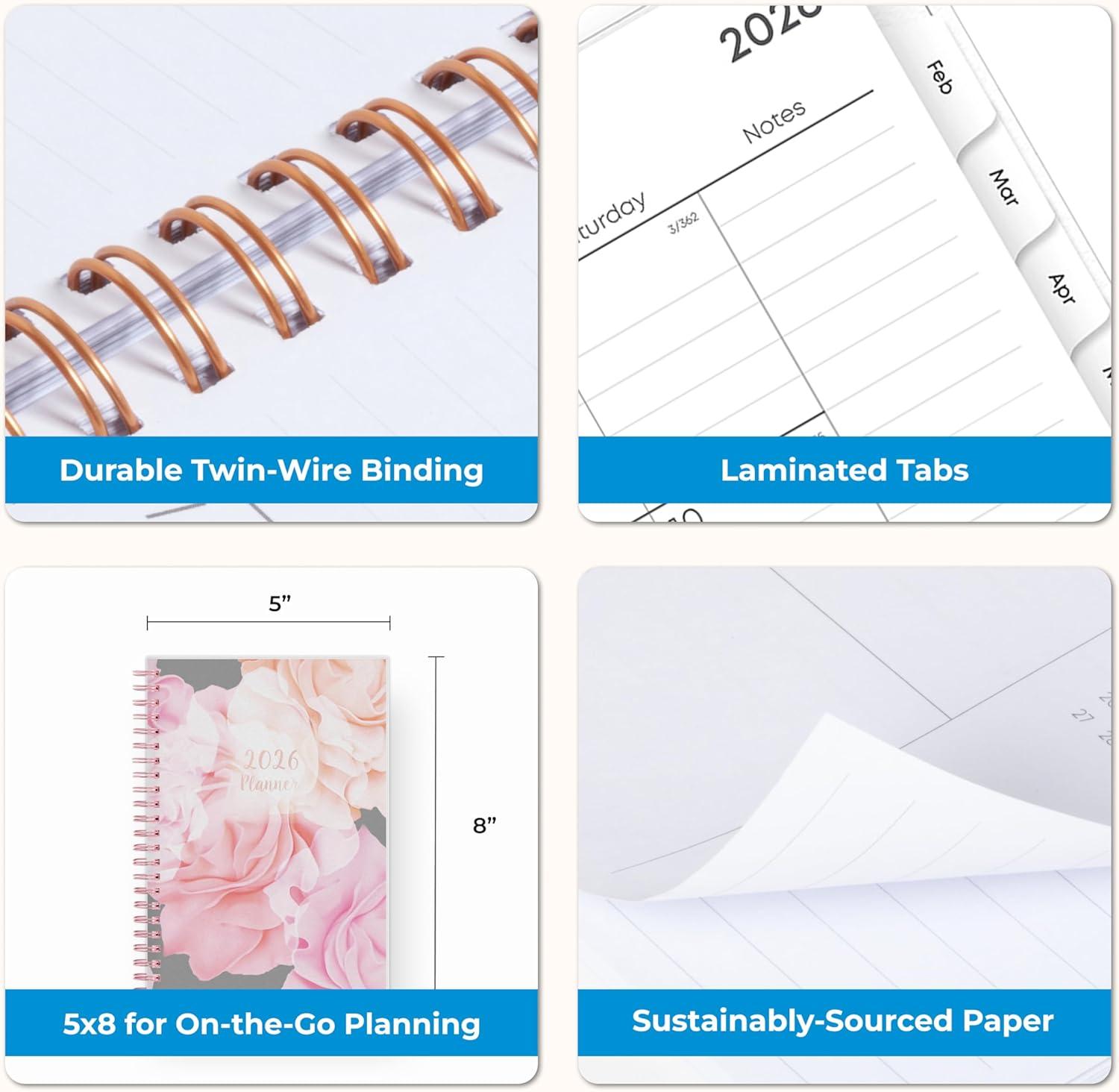 imageBlue Sky 2026 Weekly and Monthly Planner Calendar January 2026 December 2026 85quot x 11quot Flexible Cover Laminated Tabs Durable Twin Wire Binding Storage Pocket JoselynJoselyn 2026