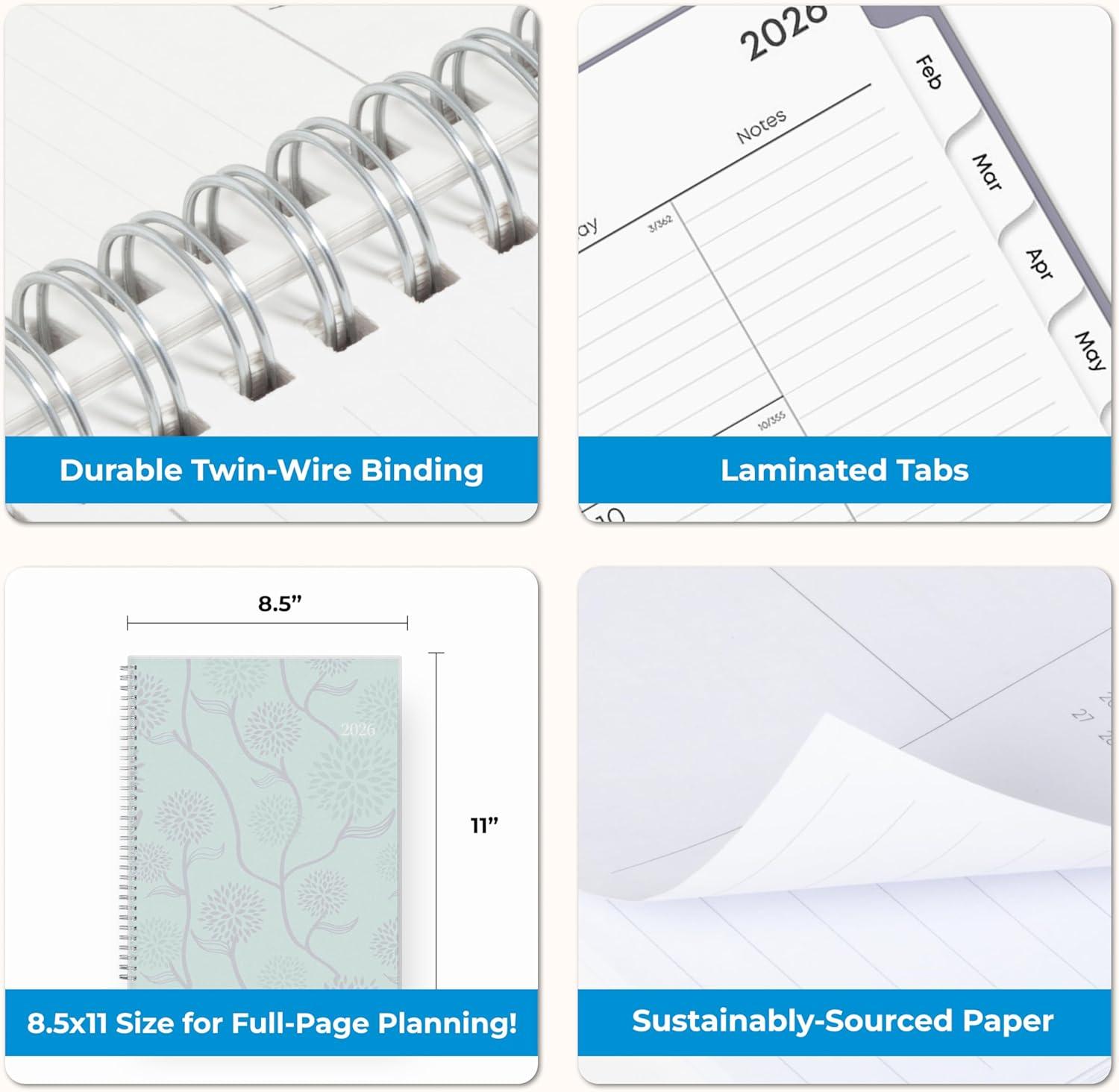 imageBlue Sky 2026 Weekly and Monthly Planner Calendar January 2026 December 2026 85quot x 11quot Flexible Cover Laminated Tabs Durable Twin Wire Binding Storage Pocket Rue Du FloreRue Du Flore 2026