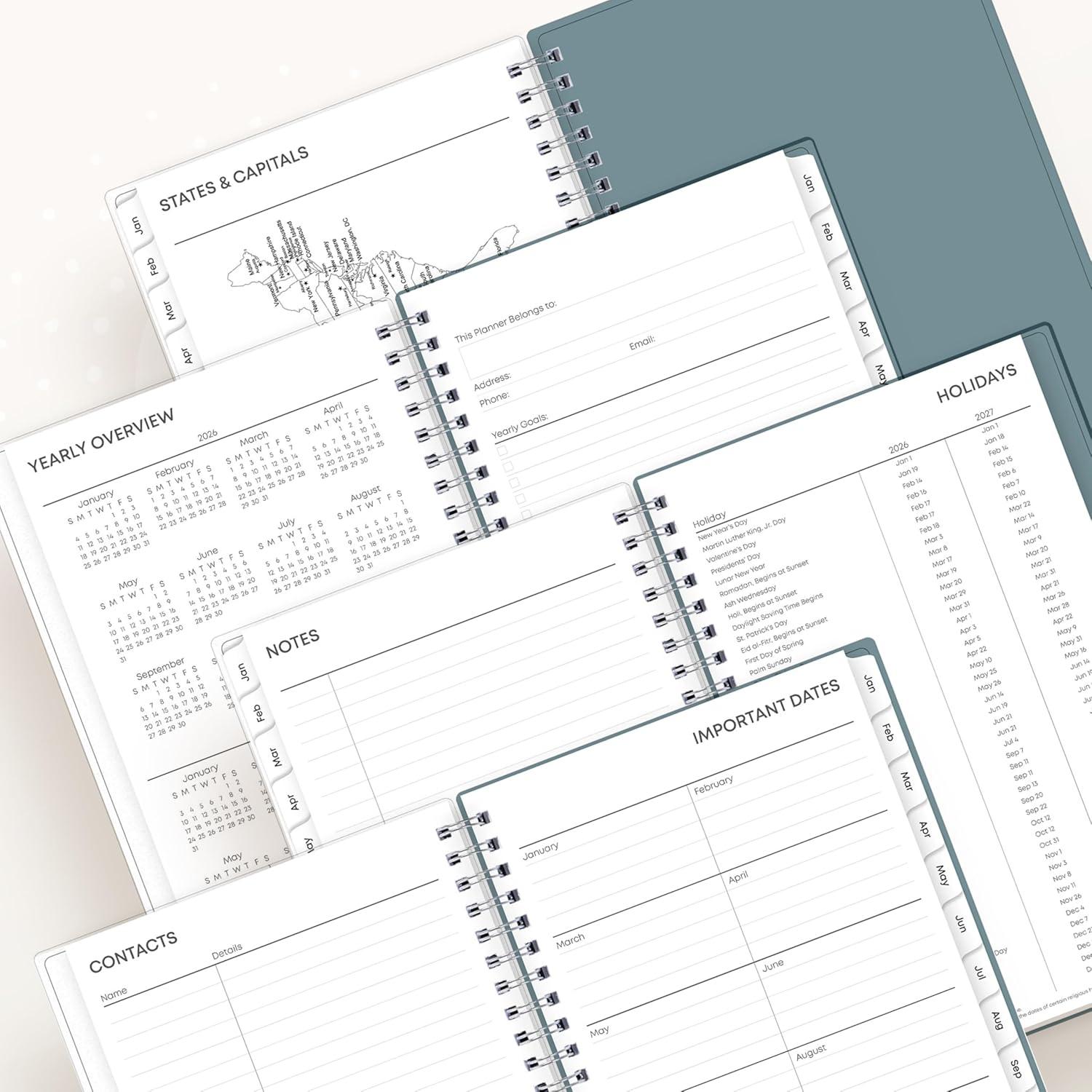 imageBlue Sky 2026 Weekly and Monthly Planner Calendar January 2026 December 2026 85quot x 11quot Flexible Frosted Cover Laminated Tabs Durable Twin Wire Binding Storage Pocket AmitzaAmitza 2026