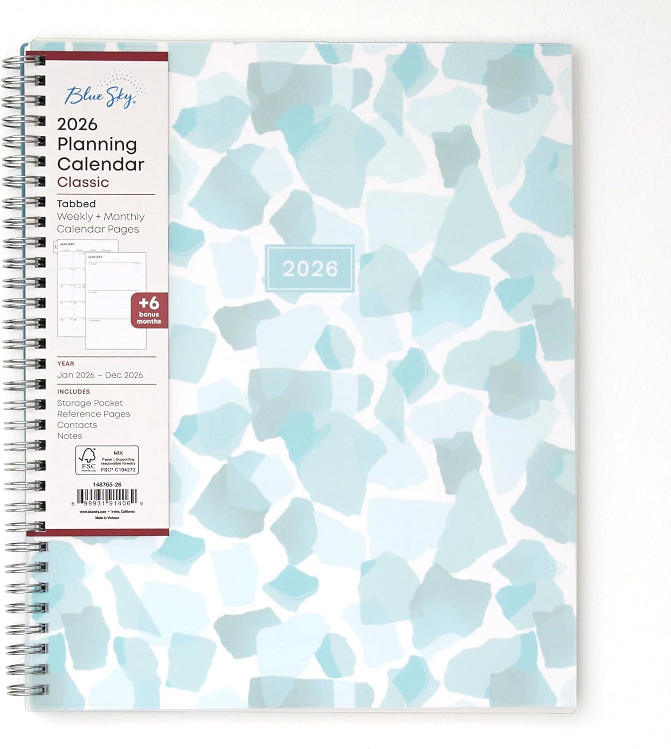imageBlue Sky 2026 Weekly and Monthly Planner Calendar January 2026 December 2026 85quot x 11quot Flexible Frosted Cover Laminated Tabs Durable Twin Wire Binding Storage Pocket AmitzaAmitza 2026