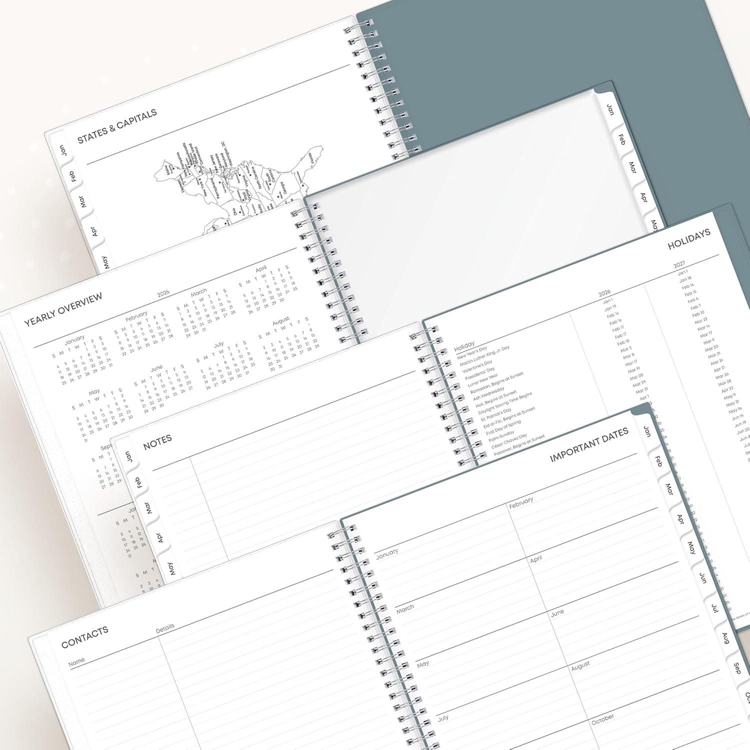 imageBlue Sky 2026 Weekly and Monthly Planner Calendar January 2026 December 2026 85quot x 11quot Flexible Frosted Cover Laminated Tabs Durable Twin Wire Binding Storage Pocket AmitzaAmitza 2026