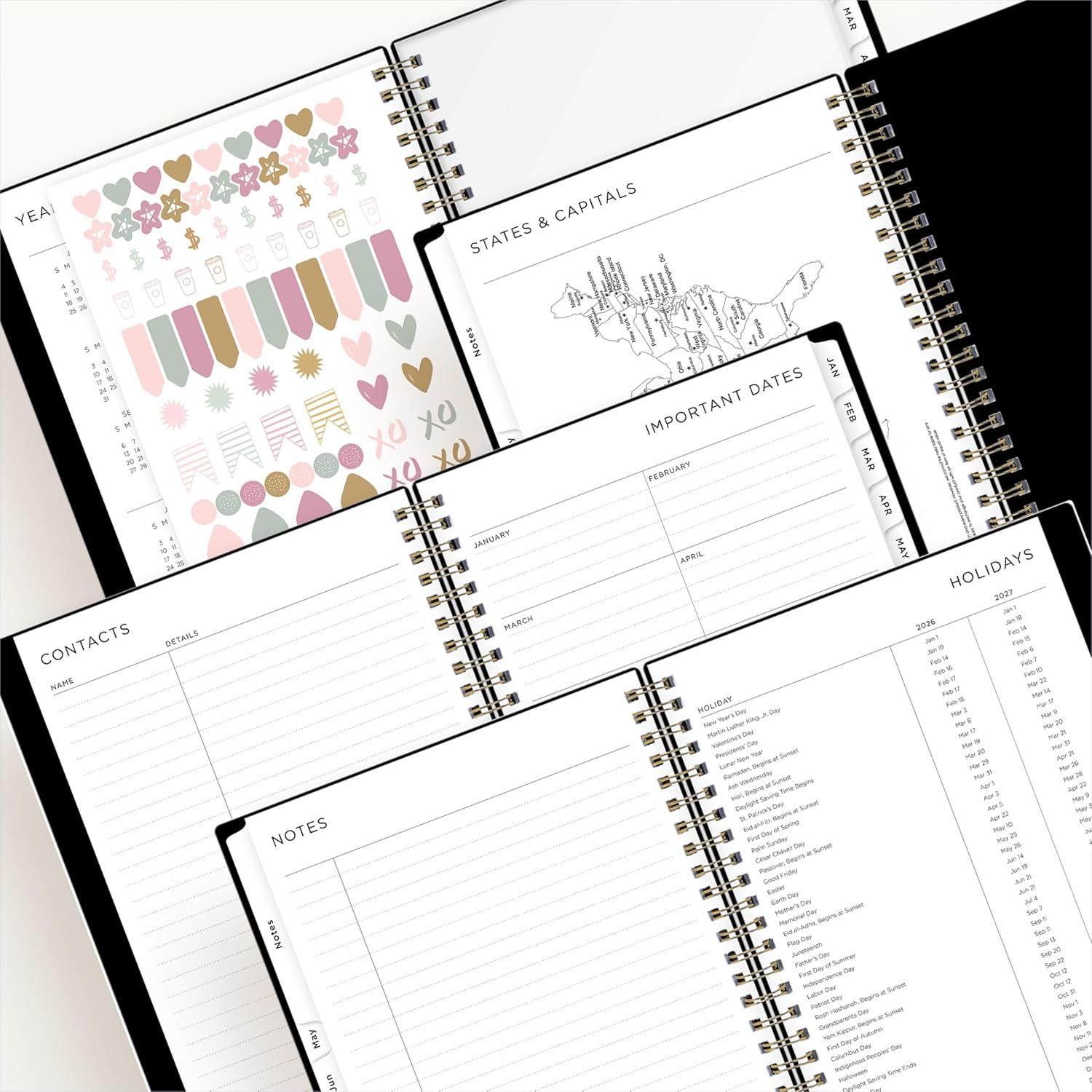 imageBlue Sky Ashley G 2026 Weekly and Monthly Planner Calendar January 2026 December 2026 5875quot x 8625quot Flexible Cover Durable Twin Wire Binding Pocket ampamp Extra Notes Pages Sweetheart BlackSweetheart Black 2026