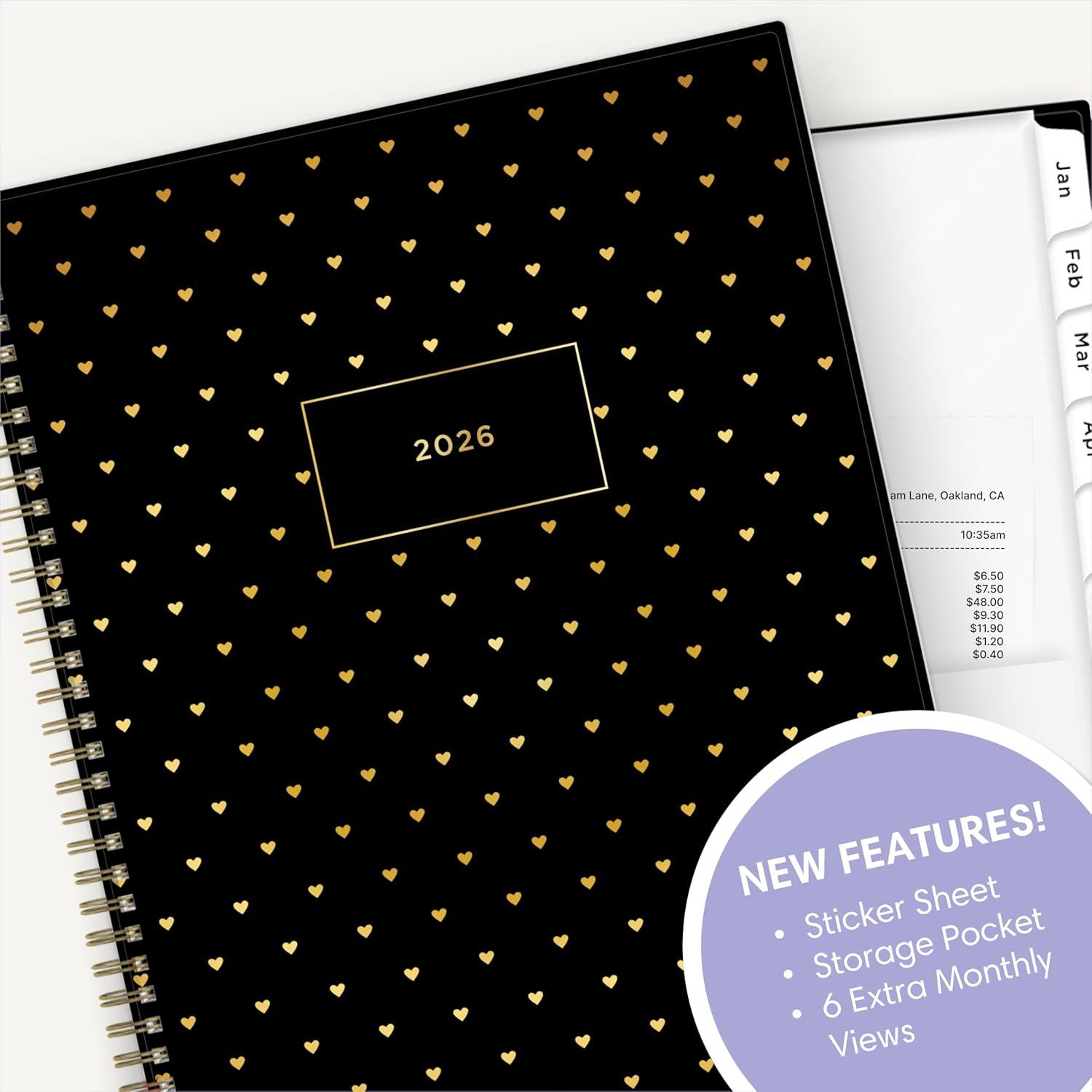 imageBlue Sky Ashley G 2026 Weekly and Monthly Planner Calendar January 2026 December 2026 85quot x 11quot Flexible Cover Durable Twin Wire Binding Laminated Tabs Pocket ampamp Stickers Shooting Stars CreamSweetheart Black 2026