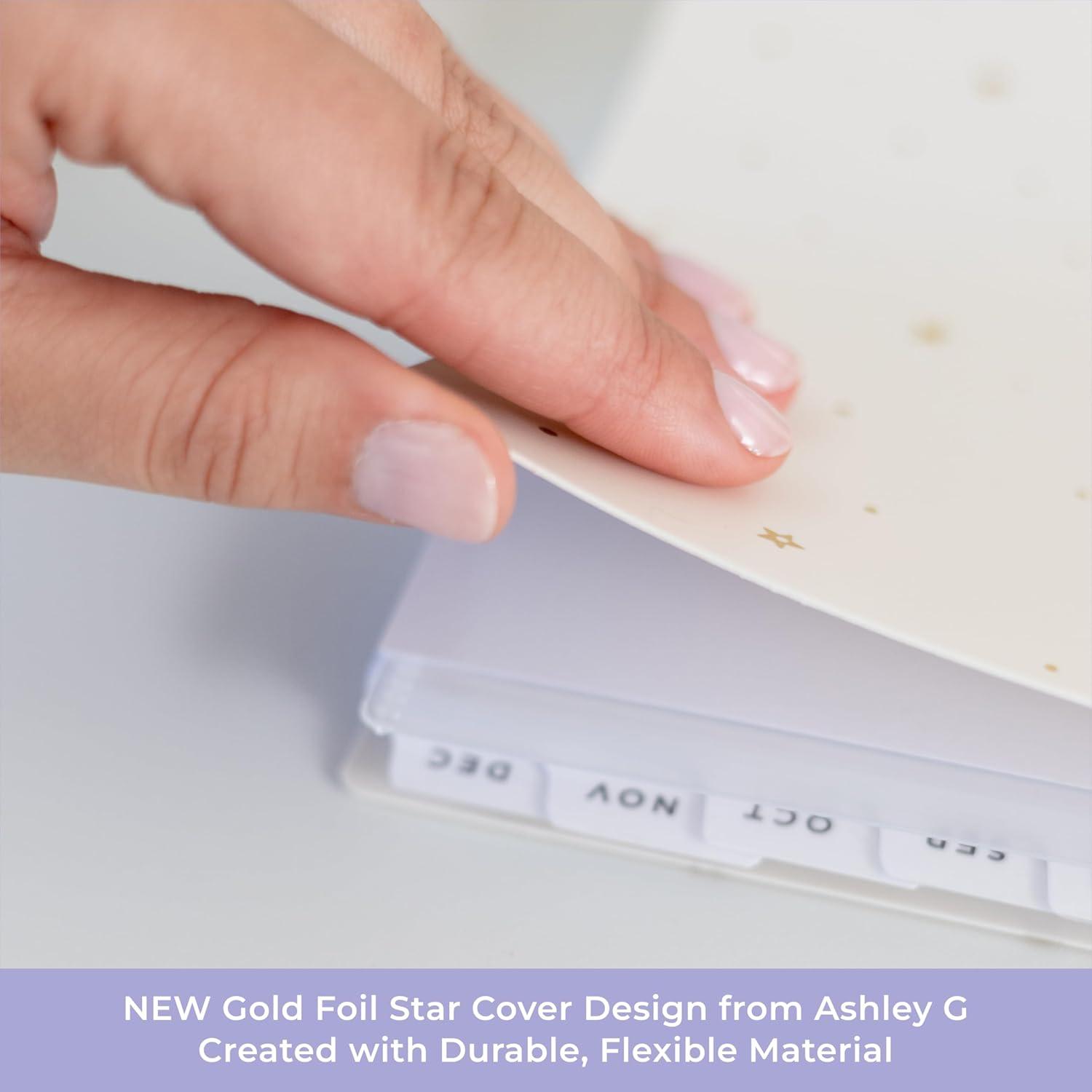 imageBlue Sky Ashley G 2026 Weekly and Monthly Planner Calendar January 2026 December 2026 85quot x 11quot Flexible Cover Durable Twin Wire Binding Laminated Tabs Pocket ampamp Stickers Shooting Stars CreamShooting Stars Cream 2026