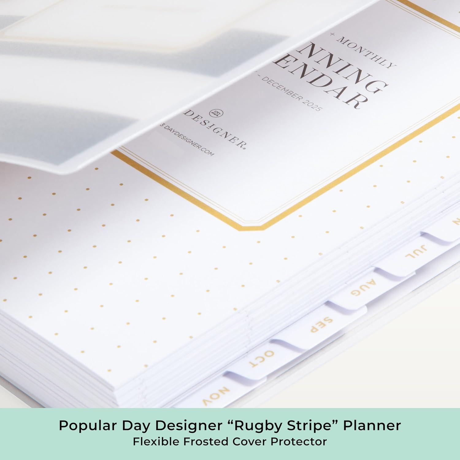 imageBlue Sky Day Designer 2026 Daily and Monthly Planner Calendar January 2026 December 2026 8quot x 10quot Flexible Cover Laminated Tabs Includes Storage Pocket Stickers Rugby Stripe NavyRugby Stripe Navy 2026