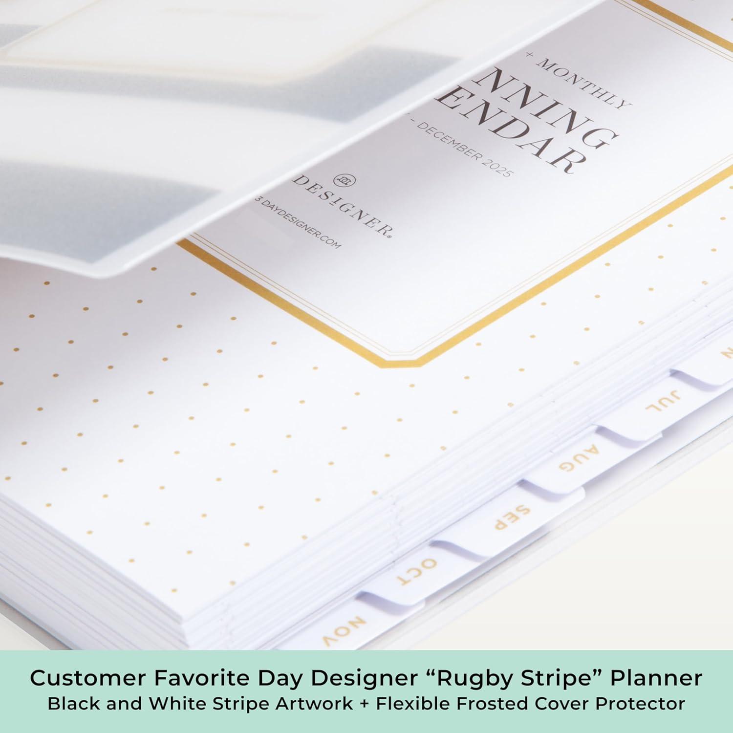 imageBlue Sky Day Designer 2026 Daily and Monthly Planner Calendar January 2026 December 2026 8quot x 10quot Flexible Cover Laminated Tabs Includes Storage Pocket Stickers Rugby Stripe NavyRugby Stripe Navy 2026