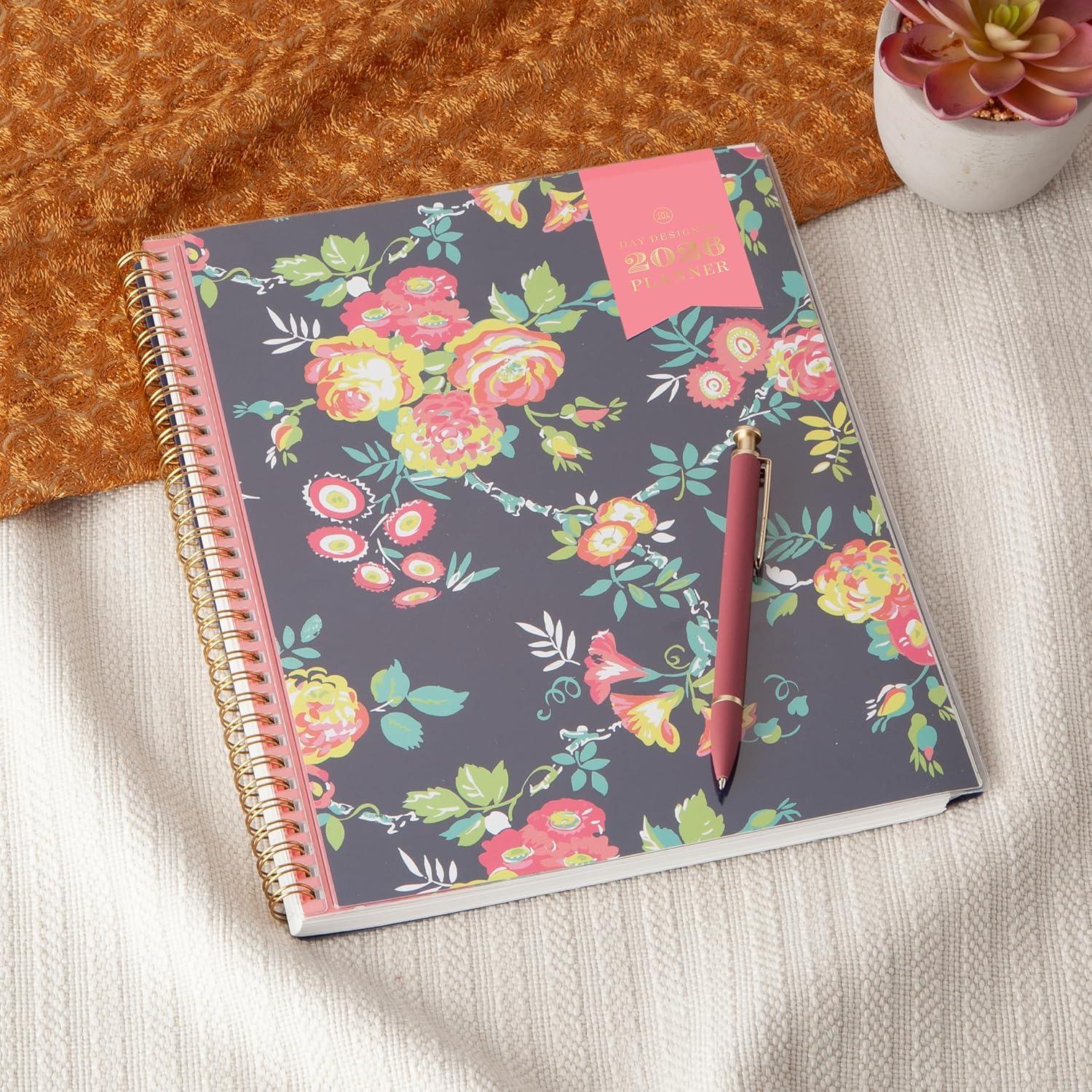 imageBlue Sky Day Designer 2026 Weekly and Monthly Planner Calendar January 2026 December 2026 5quot x 8quot Clear Pocket Cover Durable Twin Wire Binding Includes Storage Pocket Stickers Peyton NavyPeyton Navy 2026