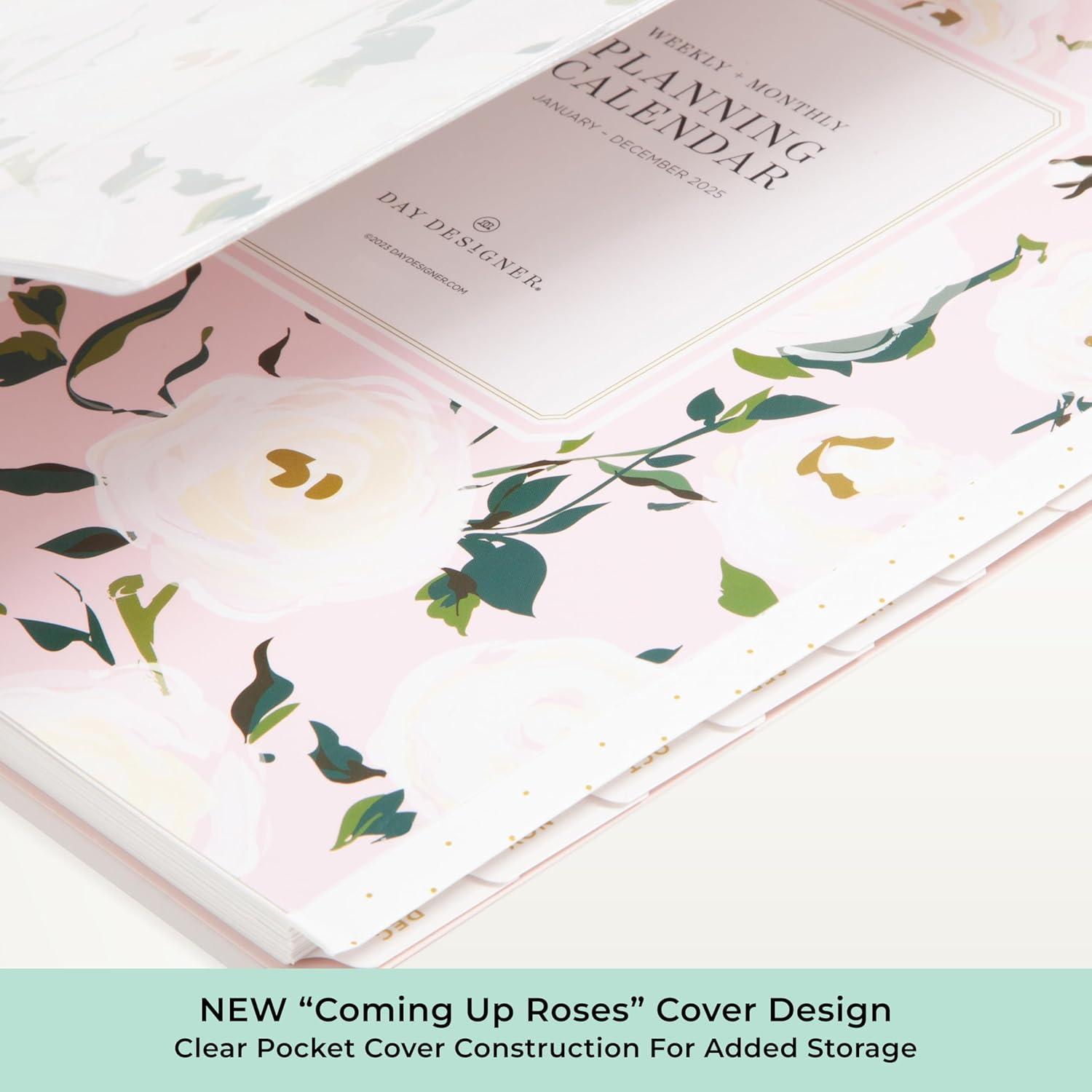 imageBlue Sky Day Designer 2026 Weekly and Monthly Planner Calendar January 2026 December 2026 5quot x 8quot Clear Pocket Cover Durable Twin Wire Binding Includes Storage Pocket Stickers Coming Up RosesComing Up Roses 2026