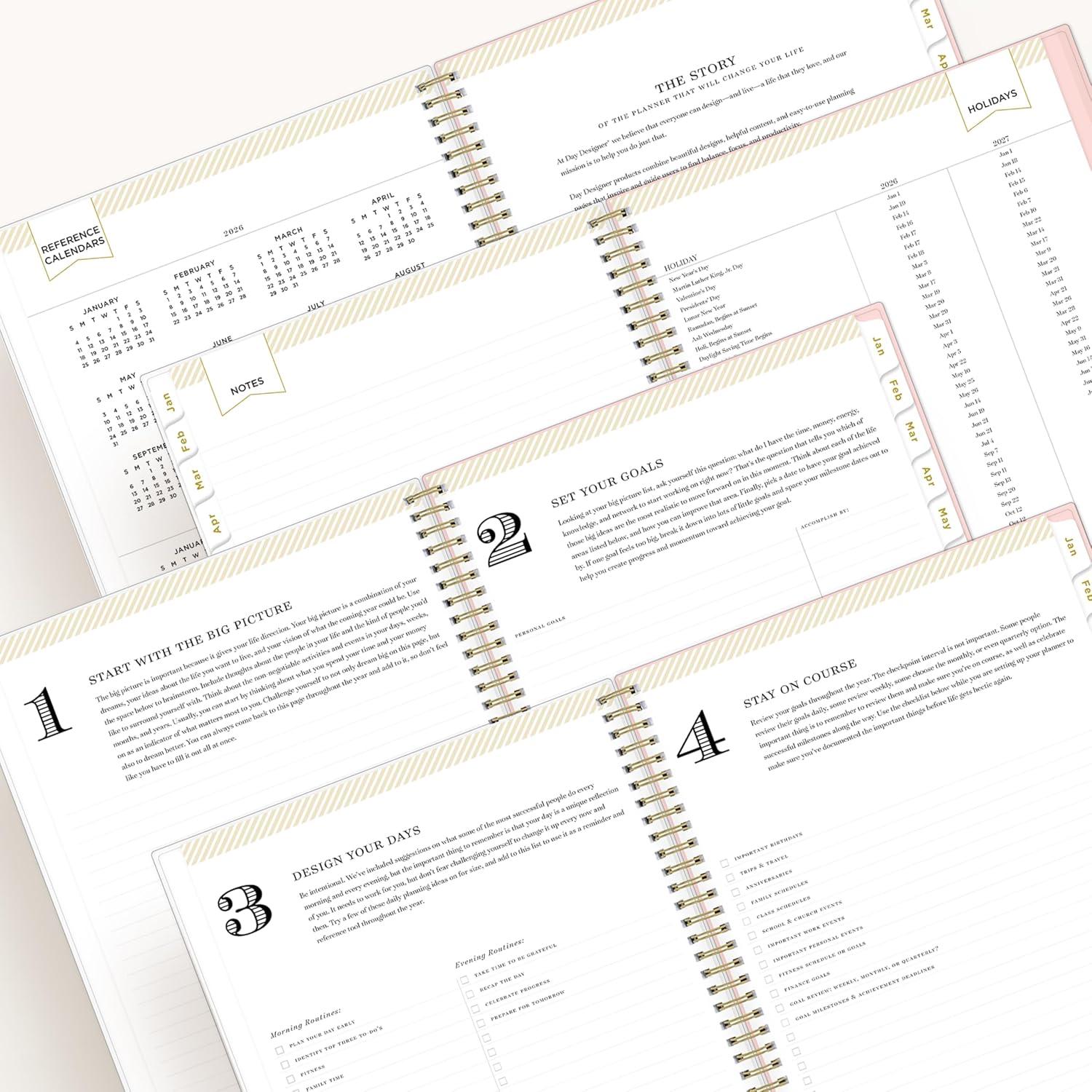 imageBlue Sky Day Designer 2026 Weekly and Monthly Planner Calendar January 2026 December 2026 5quot x 8quot Clear Pocket Cover Durable Twin Wire Binding Includes Storage Pocket Stickers Coming Up RosesComing Up Roses 2026