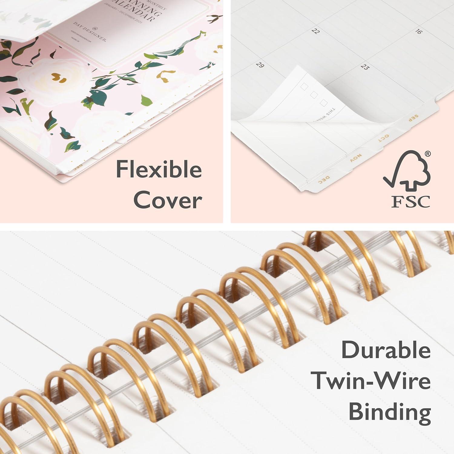 imageBlue Sky Day Designer 2026 Weekly and Monthly Planner Calendar January 2026 December 2026 5quot x 8quot Clear Pocket Cover Durable Twin Wire Binding Includes Storage Pocket Stickers Coming Up RosesComing Up Roses 2025