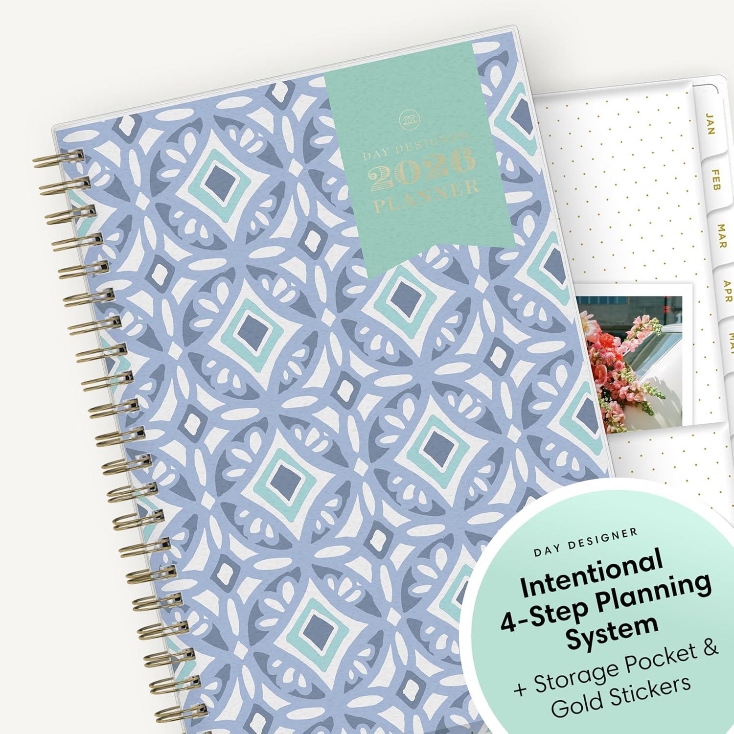 imageBlue Sky Day Designer 2026 Weekly and Monthly Planner Calendar January 2026 December 2026 5quot x 8quot Flexible Cover Durable Twin Wire Binding Includes Storage Pocket Stickers TileTile 2026