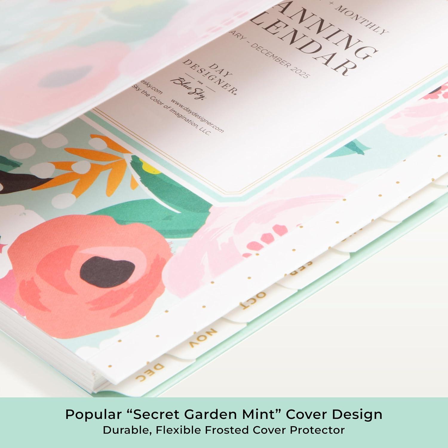 imageBlue Sky Day Designer 2026 Weekly and Monthly Planner Calendar January 2026 December 2026 5quot x 8quot Flexible Cover Durable Twin Wire Binding Storage Pocket Includes Stickers Secret Garden MintSecret Garden Mint 2026