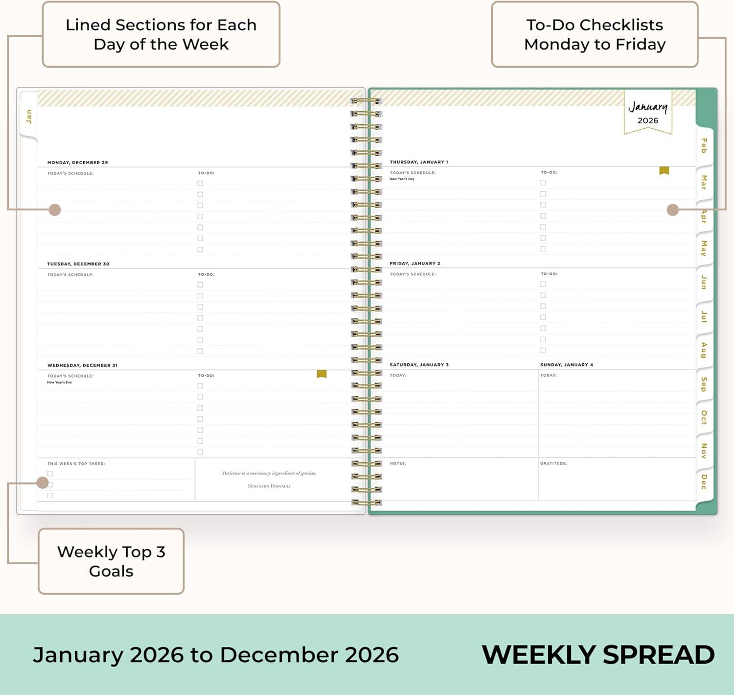 imageBlue Sky Day Designer 2026 Weekly and Monthly Planner Calendar January 2026 December 2026 85quot x 11quot Clear Pocket Cover Durable Twin Wire Binding Includes Storage Pocket Stickers Peyton WhitePeyton White 2026