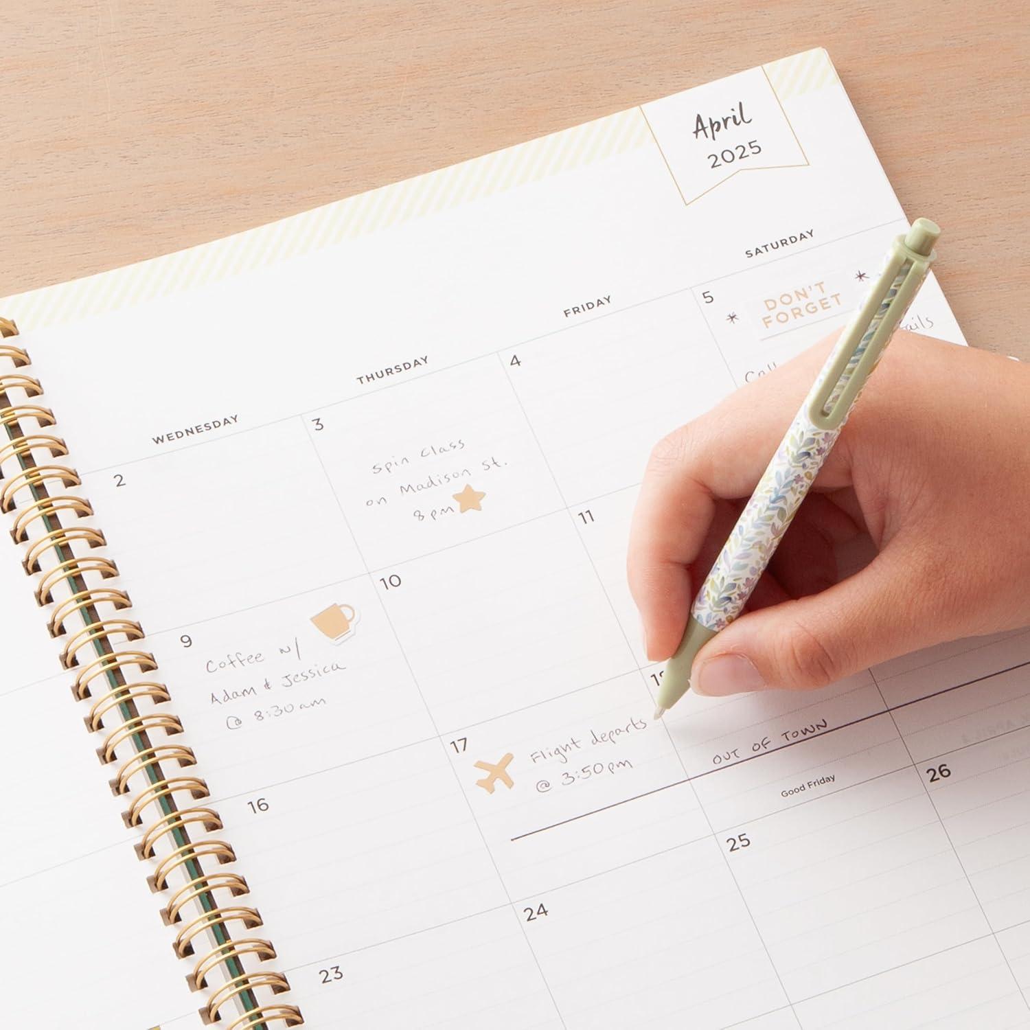 imageBlue Sky Day Designer 2026 Weekly and Monthly Planner Calendar January 2026 December 2026 85quot x 11quot Clear Pocket Cover Durable Twin Wire Binding Includes Storage Pocket Stickers Peyton WhitePeyton White 2025