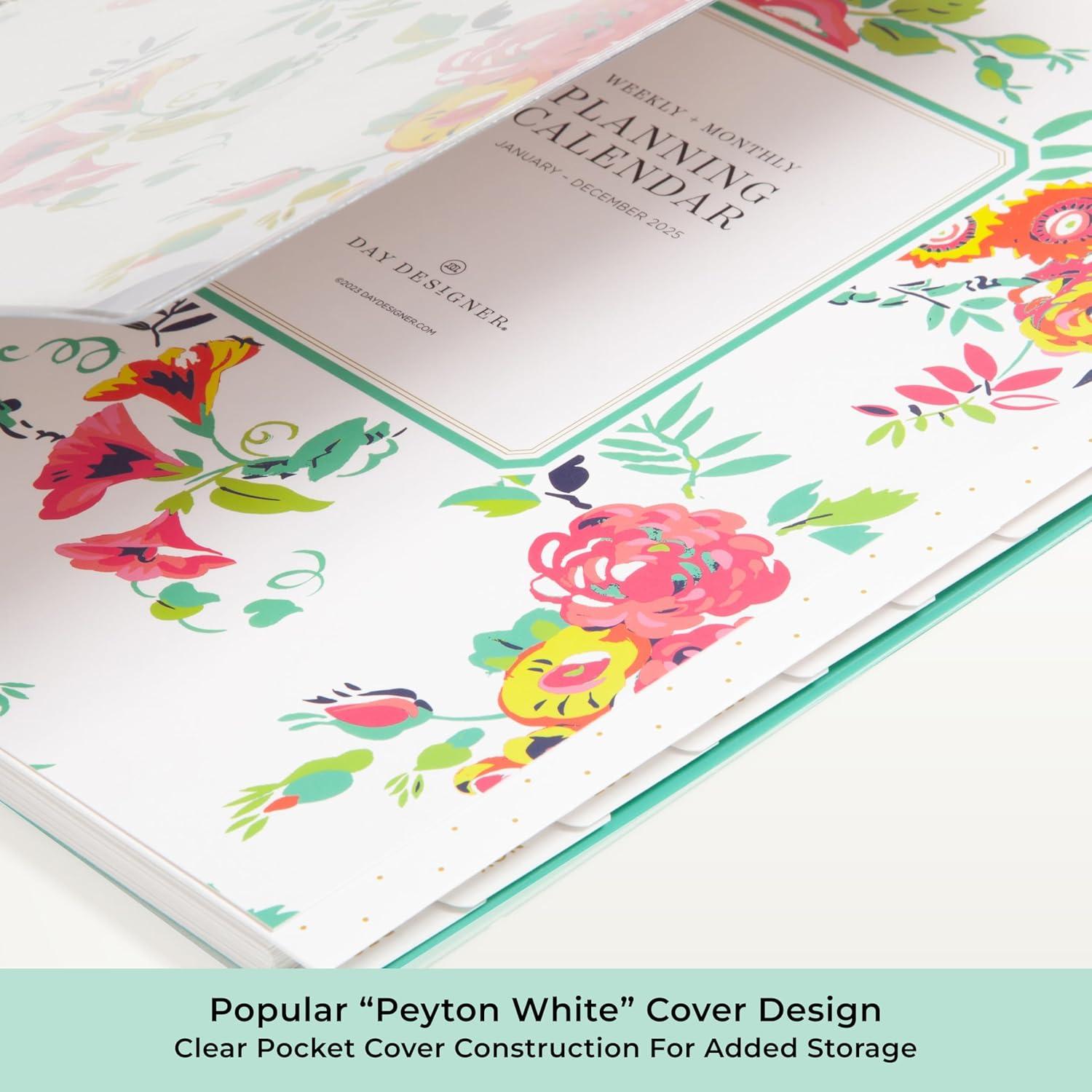 imageBlue Sky Day Designer 2026 Weekly and Monthly Planner Calendar January 2026 December 2026 85quot x 11quot Clear Pocket Cover Durable Twin Wire Binding Includes Storage Pocket Stickers Peyton WhitePeyton White 2026