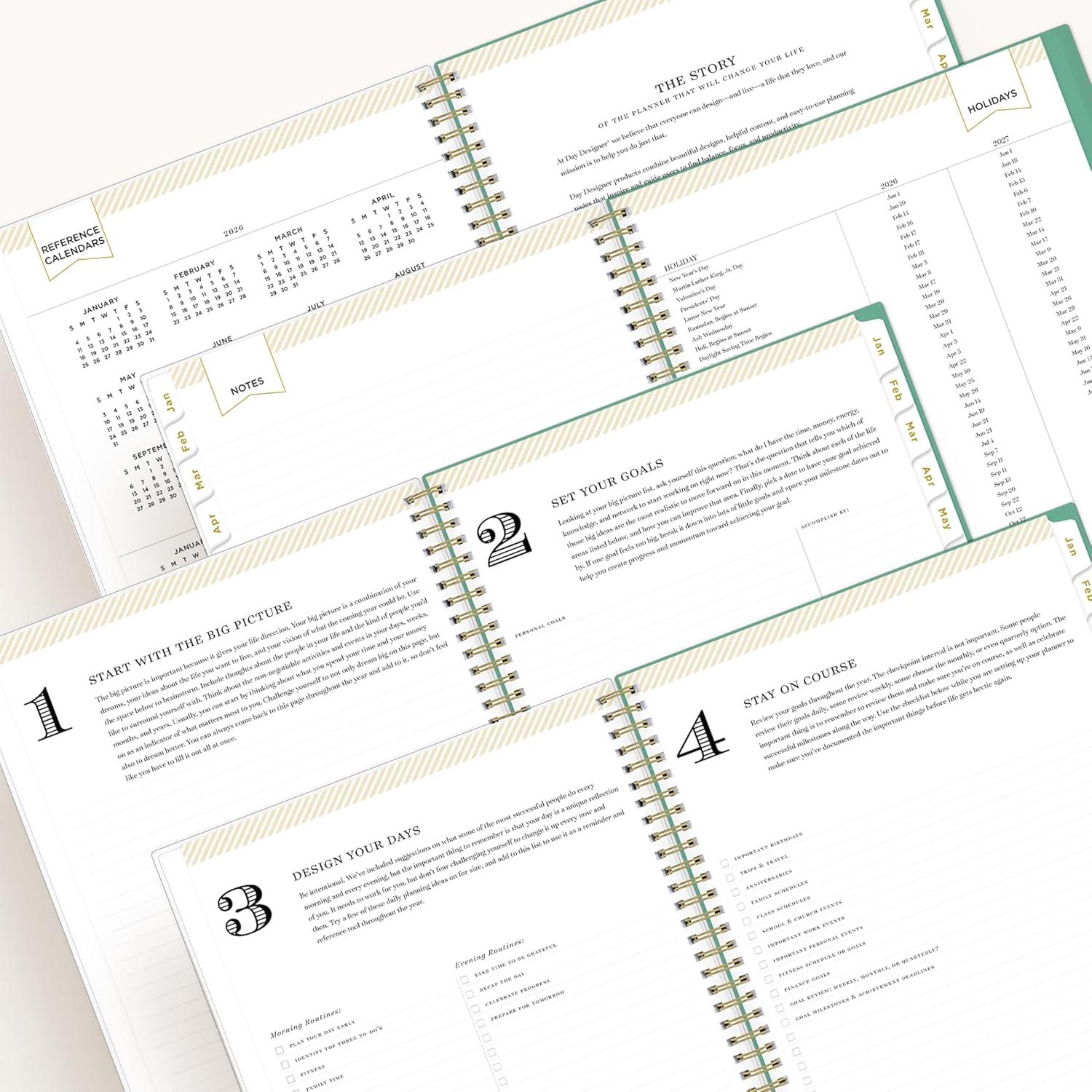 imageBlue Sky Day Designer 2026 Weekly and Monthly Planner Calendar January 2026 December 2026 85quot x 11quot Clear Pocket Cover Durable Twin Wire Binding Includes Storage Pocket Stickers Peyton WhitePeyton White 2026