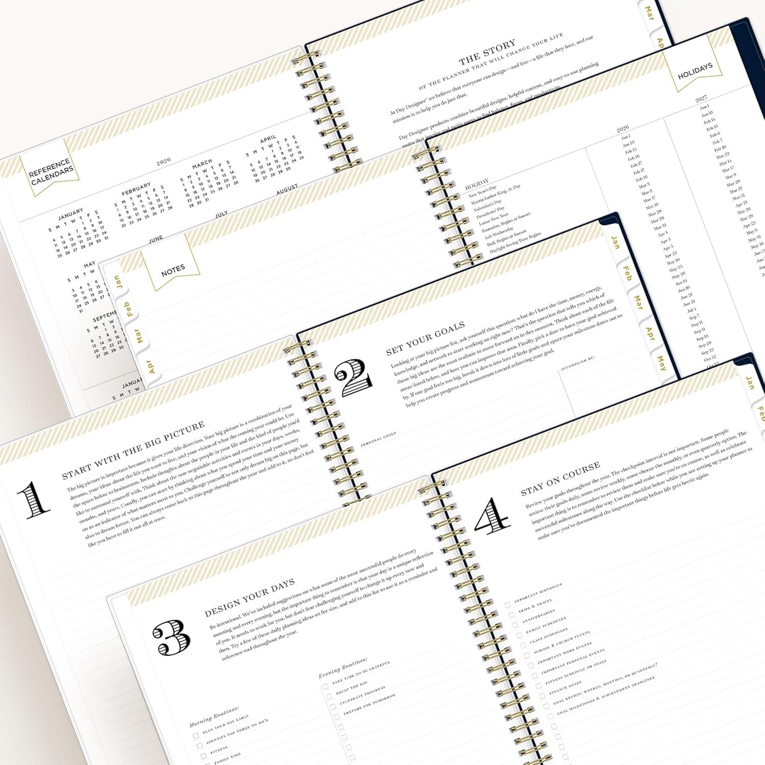 imageBlue Sky Day Designer 2026 Weekly and Monthly Planner Calendar January 2026 December 2026 85quot x 11quot Clear Pocket Cover Durable Twin Wire Binding Includes Storage Pocket Stickers Peyton NavyPeyton Navy 2026