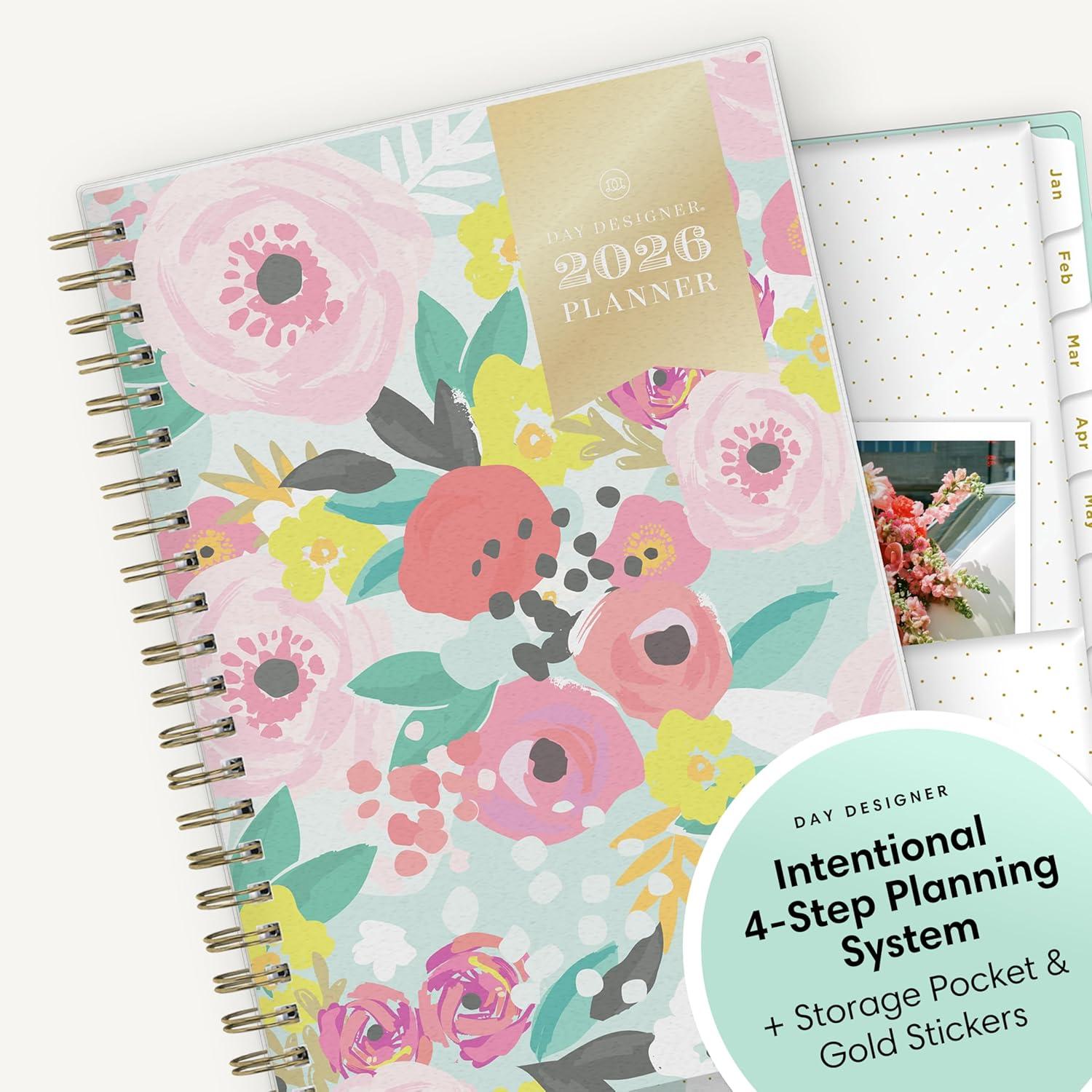 imageBlue Sky Day Designer 2026 Weekly and Monthly Planner Calendar January 2026 December 2026 85quot x 11quot Flexible Cover Durable Twin Wire Binding Storage Pocket Stickers Secret Garden MintSecret Garden Mint 2026