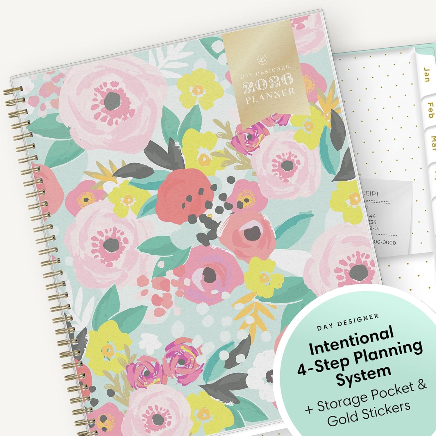 imageBlue Sky Day Designer 2026 Weekly and Monthly Planner Calendar January 2026 December 2026 85quot x 11quot Flexible Cover Durable Twin Wire Binding Storage Pocket Stickers Secret Garden MintSecret Garden Mint 2026