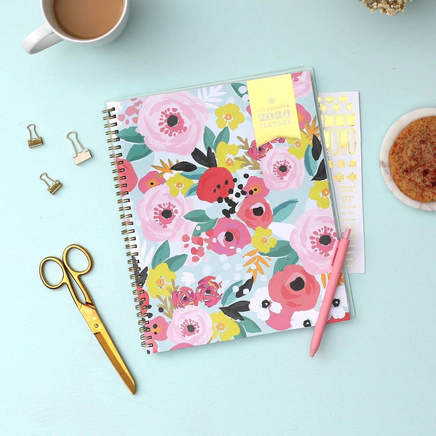 imageBlue Sky Day Designer 2026 Weekly and Monthly Planner Calendar January 2026 December 2026 85quot x 11quot Flexible Cover Durable Twin Wire Binding Storage Pocket Stickers Secret Garden MintSecret Garden Mint 2026