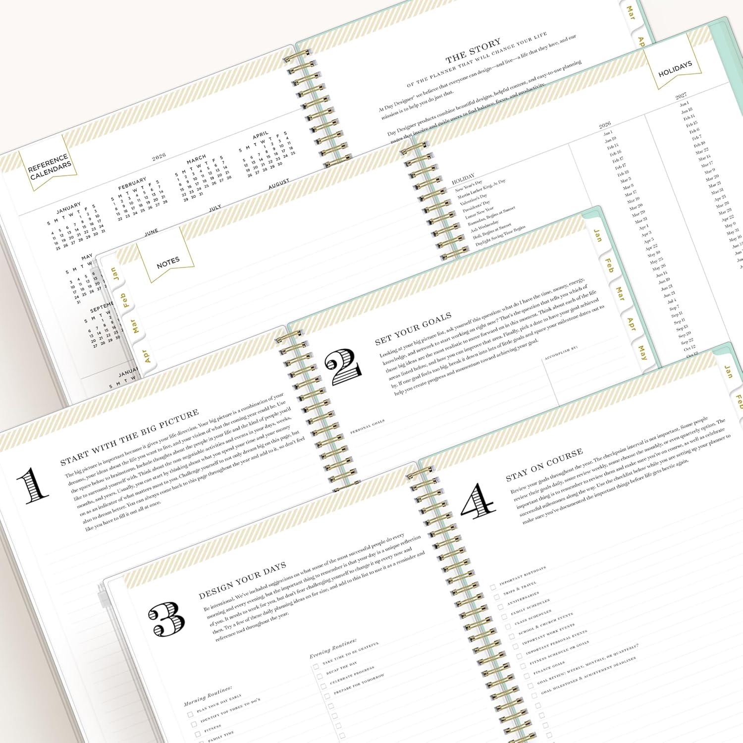 imageBlue Sky Day Designer 2026 Weekly and Monthly Planner Calendar January 2026 December 2026 85quot x 11quot Flexible Cover With Zip Pouch Durable Twin Wire Binding Storage Pocket Includes Stickers Tulip Garden MintTulip Garden Mint 2026