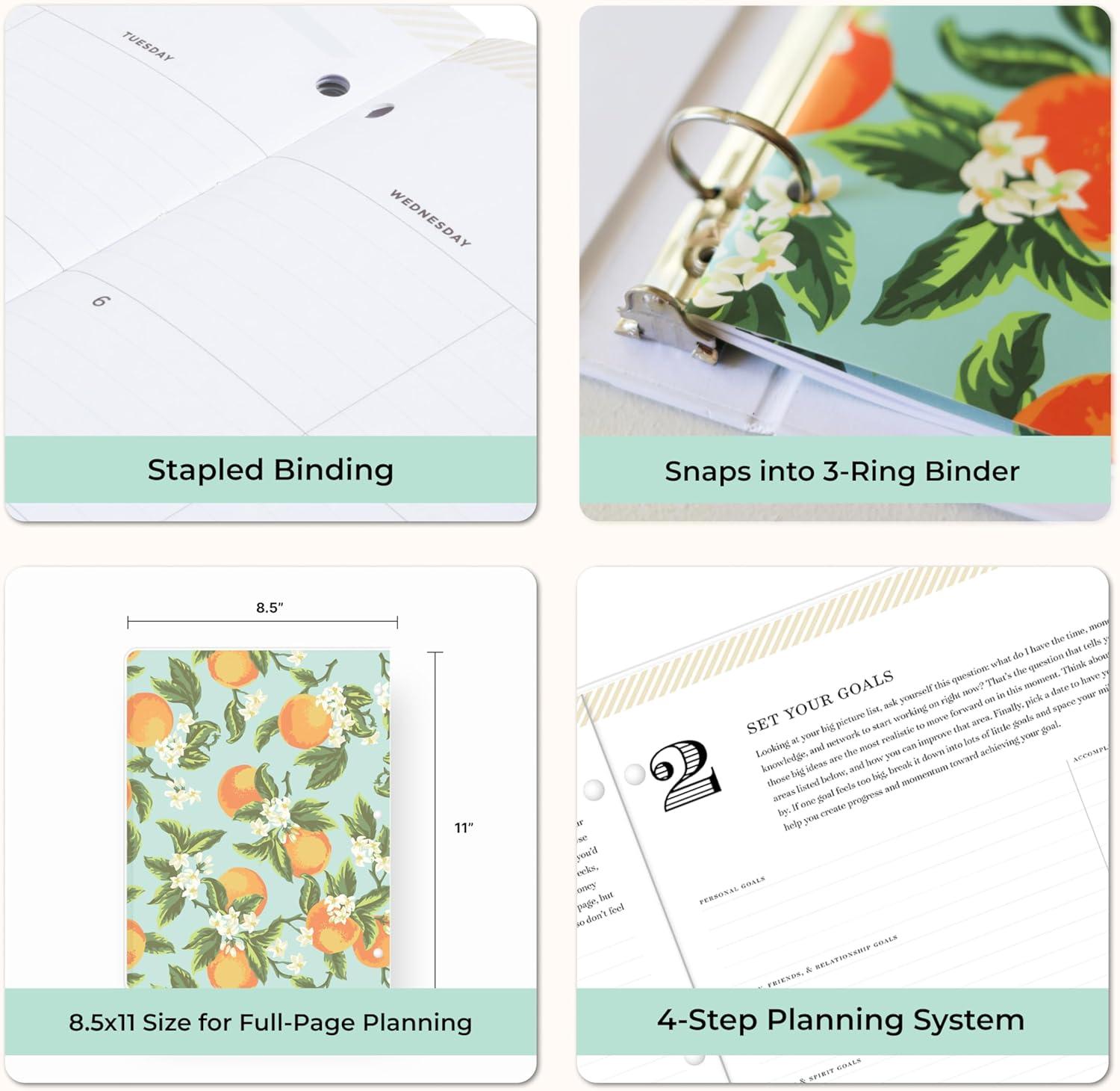 imageBlue Sky Day Designer 24 Month 2026 Monthly Planner Calendar January 2026 December 2027 85quot x 11quot Flexible Cover Stapled Binding Swiss Dot BlackOrange Blossom Mint 2026