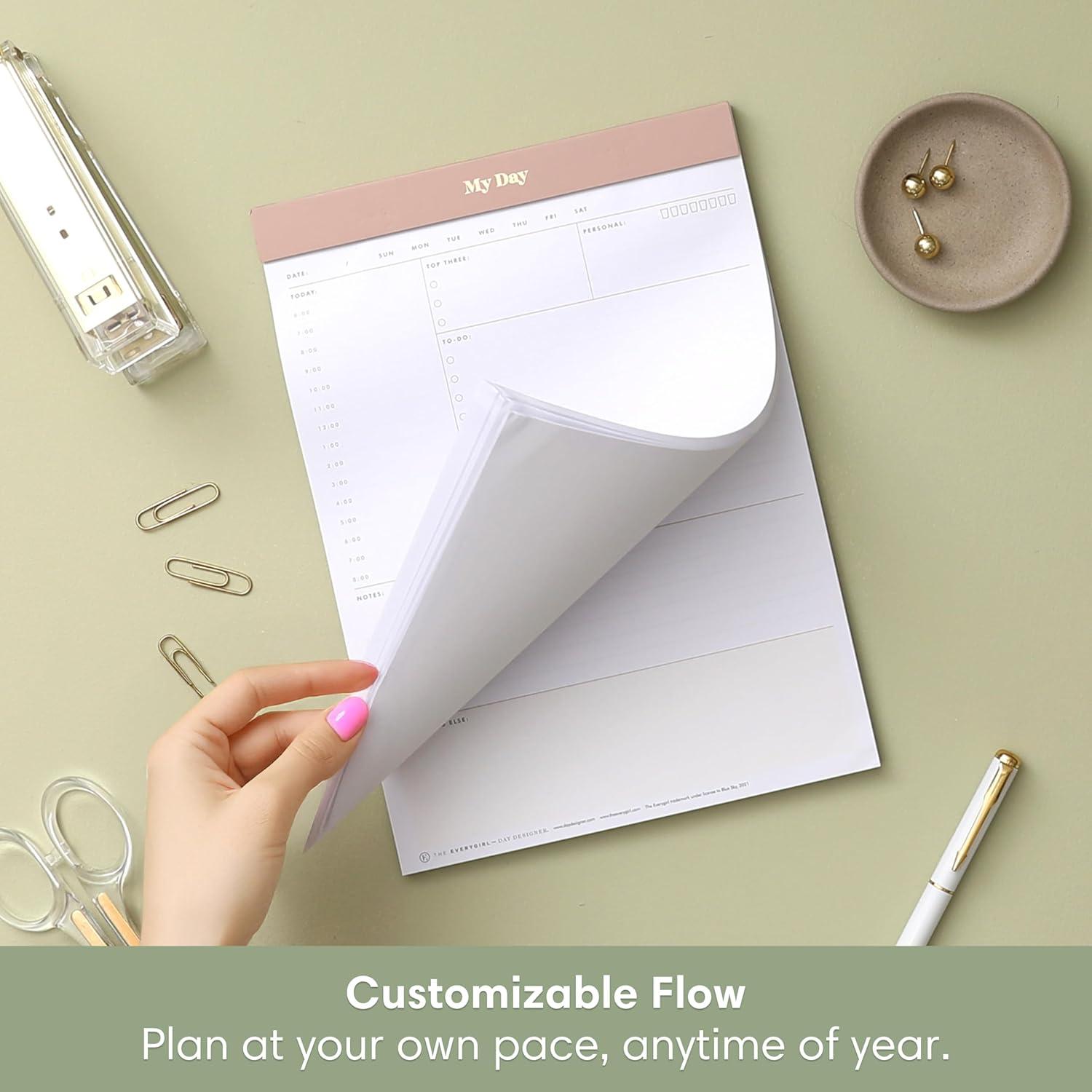 imageBlue Sky Desk Notes 7quot x 9quot NonDated Daily Notepad Perforated Pages TearOff Trim Tape Task Planner for Office Home and School Gray 7quot x 9quotDesert Rose