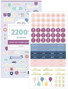 imageBlue Sky Every Day ampamp Every Occasion 2200 Sticker Pack Planner and Calendar Pack 449 x 906 Full Color and Gold Foil 24 Sheets