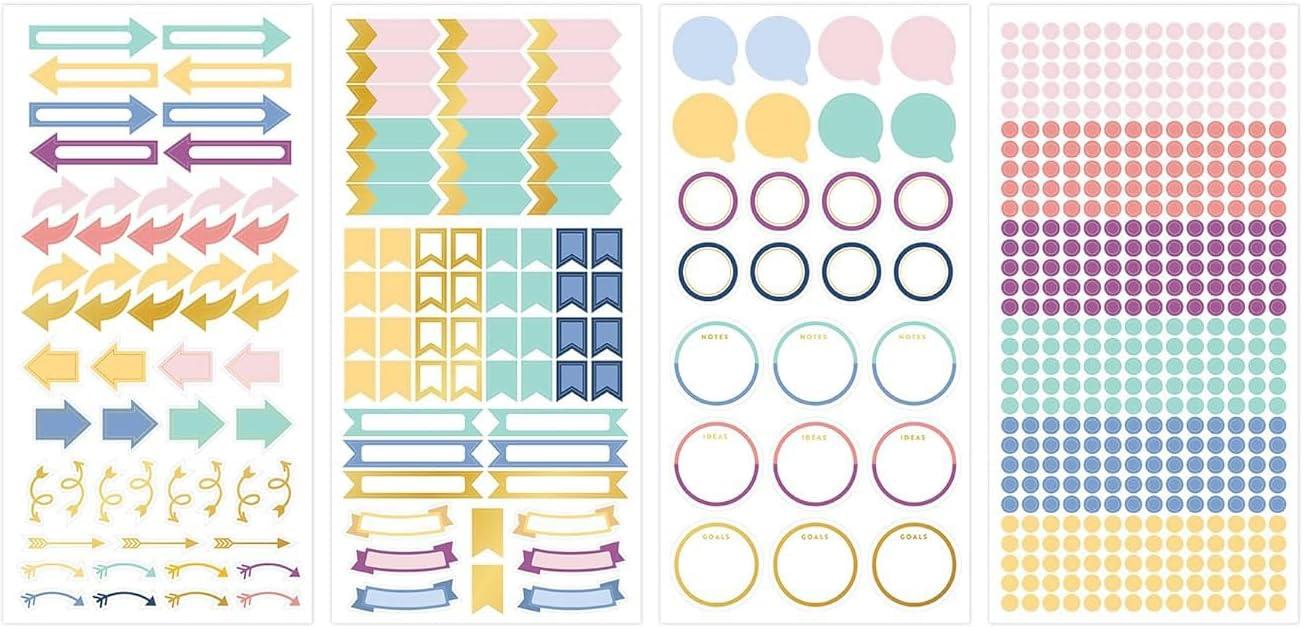 imageBlue Sky Every Day ampamp Every Occasion 2200 Sticker Pack Planner and Calendar Pack 449 x 906 Full Color and Gold Foil 24 Sheets